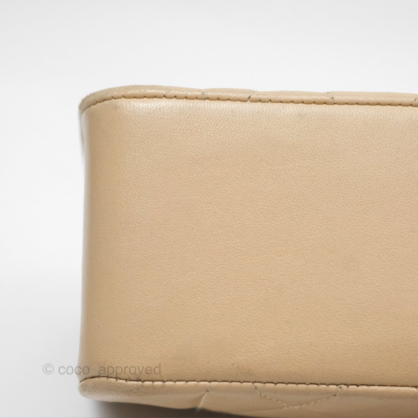 Chanel Vintage Small Quilted Classic Diana Flap Bag Beige Lambskin 24K Gold Hardware