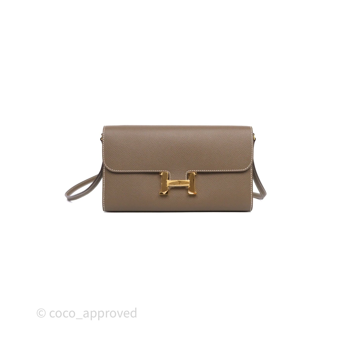 Hermès Constance To Go Wallet Etoupe 18 Epsom Gold Hardware