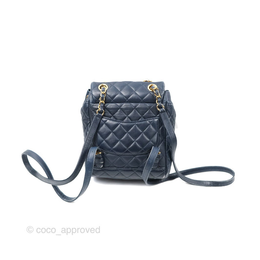 Chanel Mini Navy Calfskin Urban Spirit Backpack ⁣⁣⁣⁣⁣⁣⁣⁣⁣⁣⁣⁣⁣⁣Gold Hardware