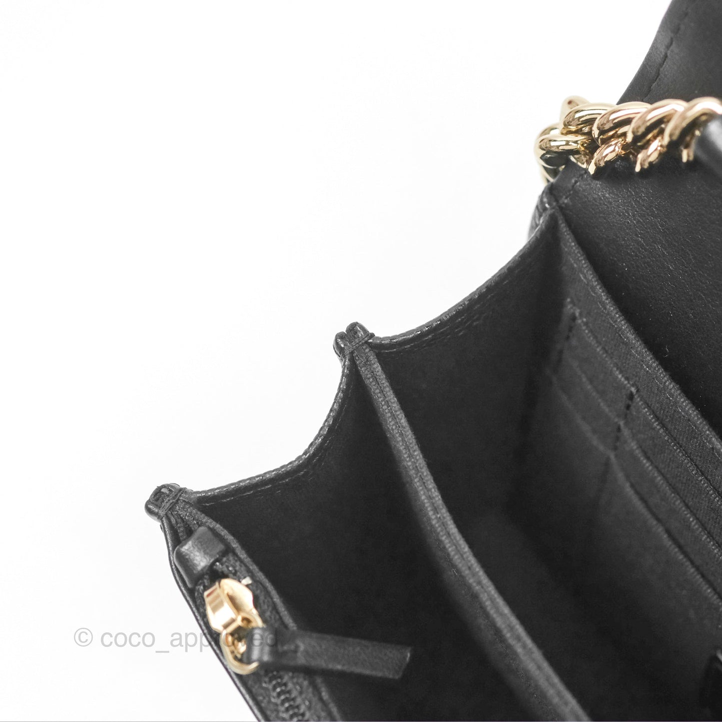Chanel Mini Boy Quilted Wallet on Chain WOC Black Caviar Gold Hardware