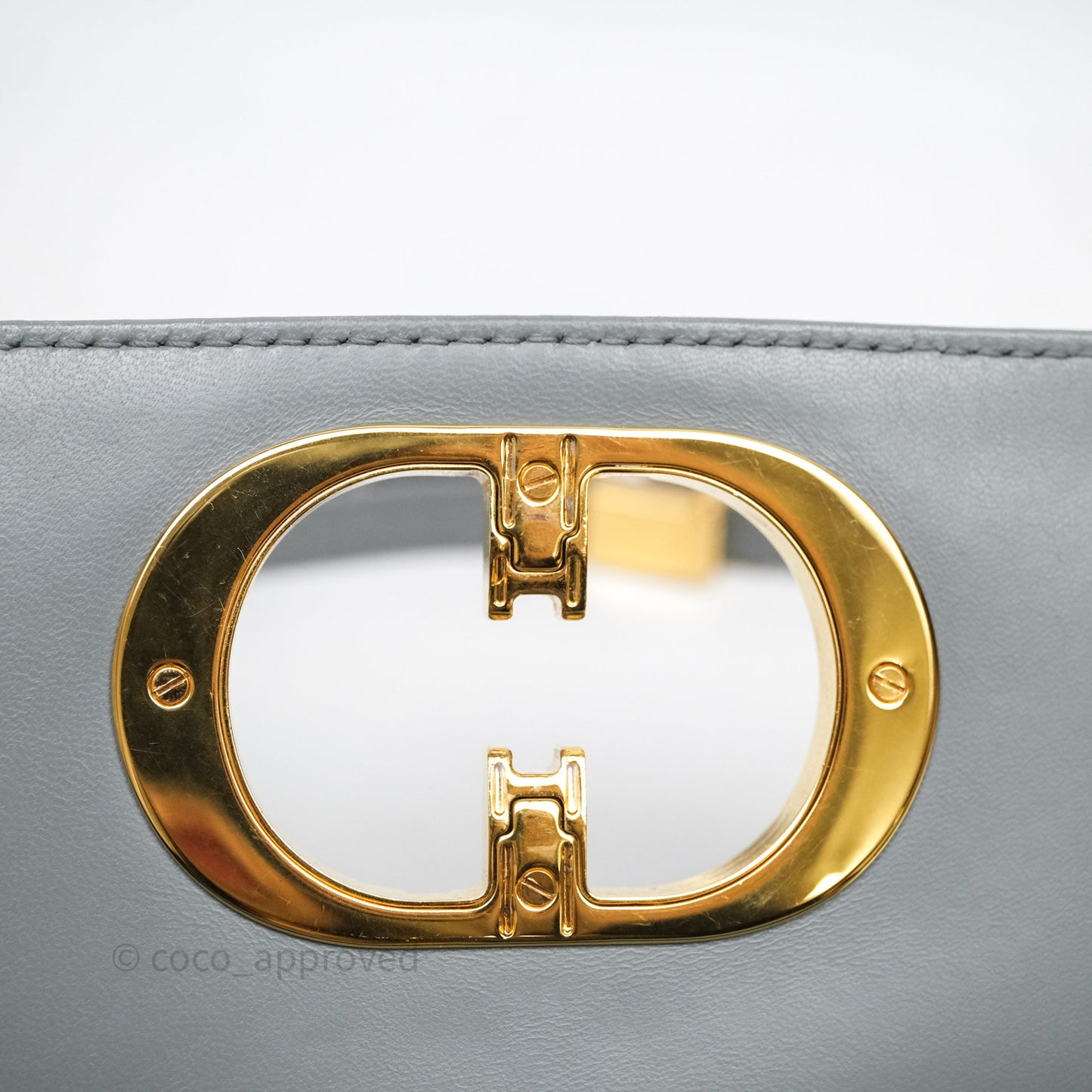 Christian Dior Small Caro Bag Stone Gray Supple Cannage Calfskin
