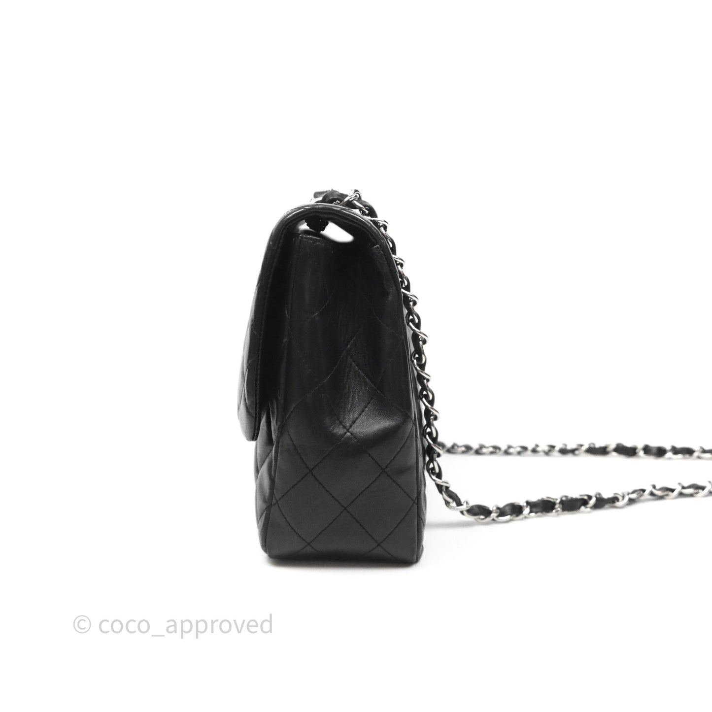 Chanel Jumbo Single Flap Black Lambskin Silver Hardware
