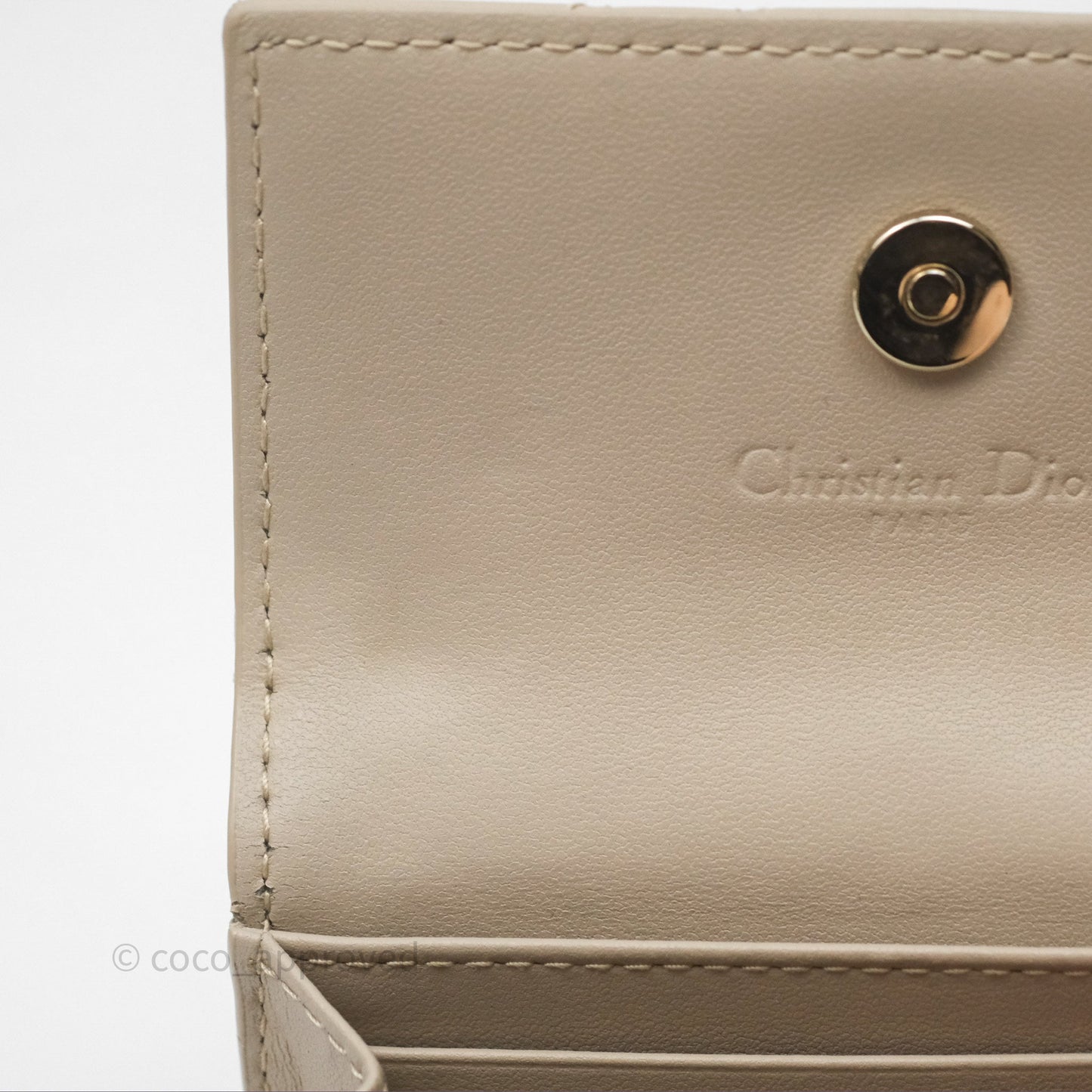 Christian Dior My Dior Glycine Wallet Powder Beige Cannage Lambskin