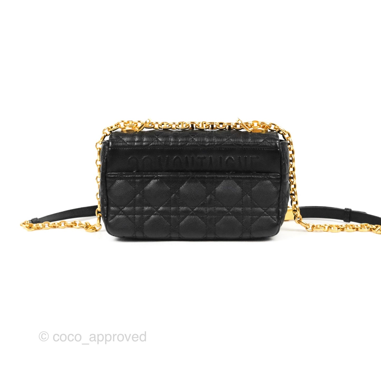 Dior Small Caro Bag Black Supple Cannage Calfskin