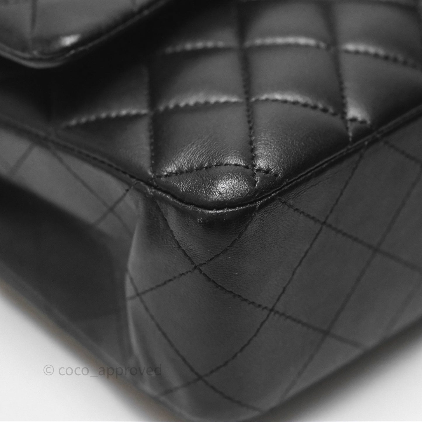 Chanel Classic Quilted M/L Medium Double Flap So Black Lambskin
