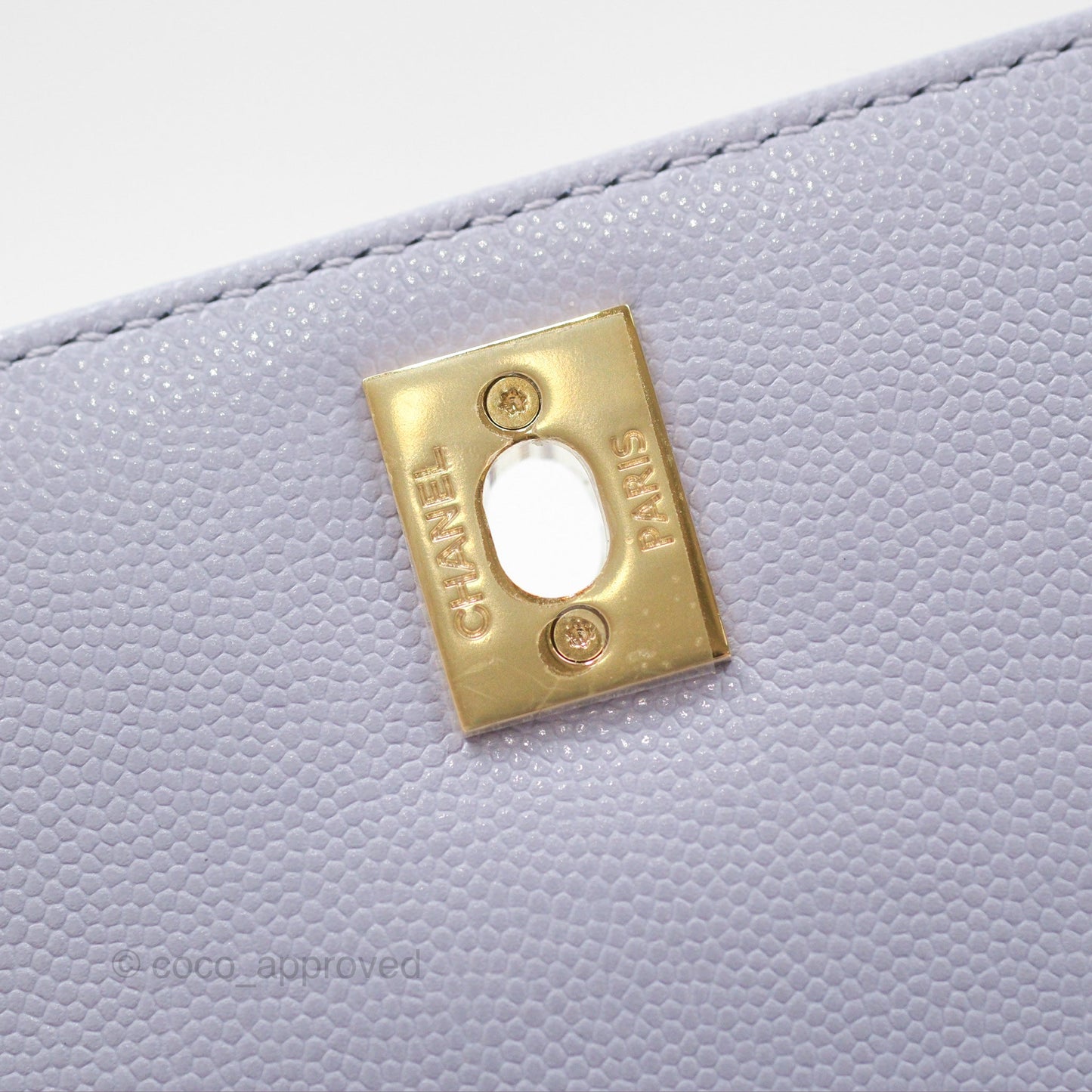 Chanel Mini Coco Handle Lilac Caviar Gold Hardware