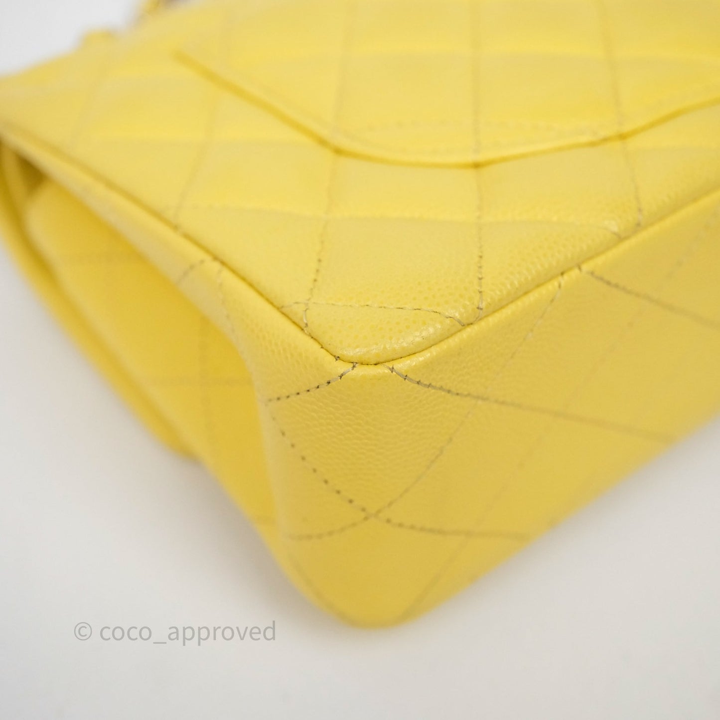Chanel Small Classic Flap Quilted Yellow Caviar Gold Hardware
