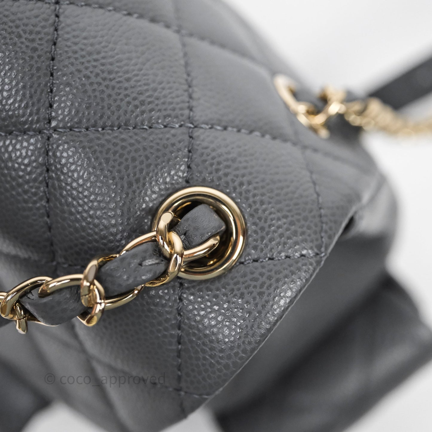 Chanel Small Duma Backpack Dark Grey Caviar Gold Hardware 23K