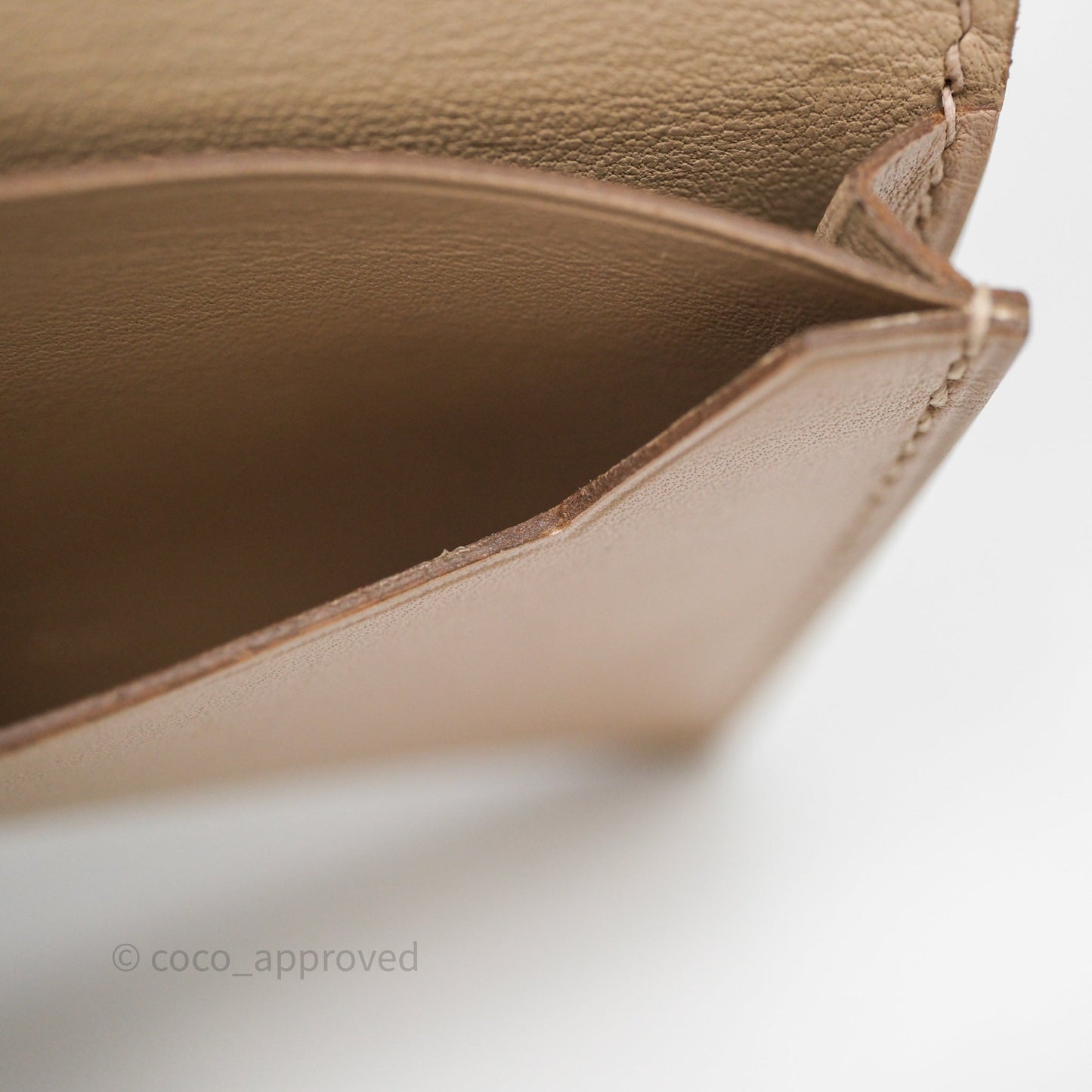 Hermès Bearn Card Holder Taupe 16 Swift Palladium Hardware