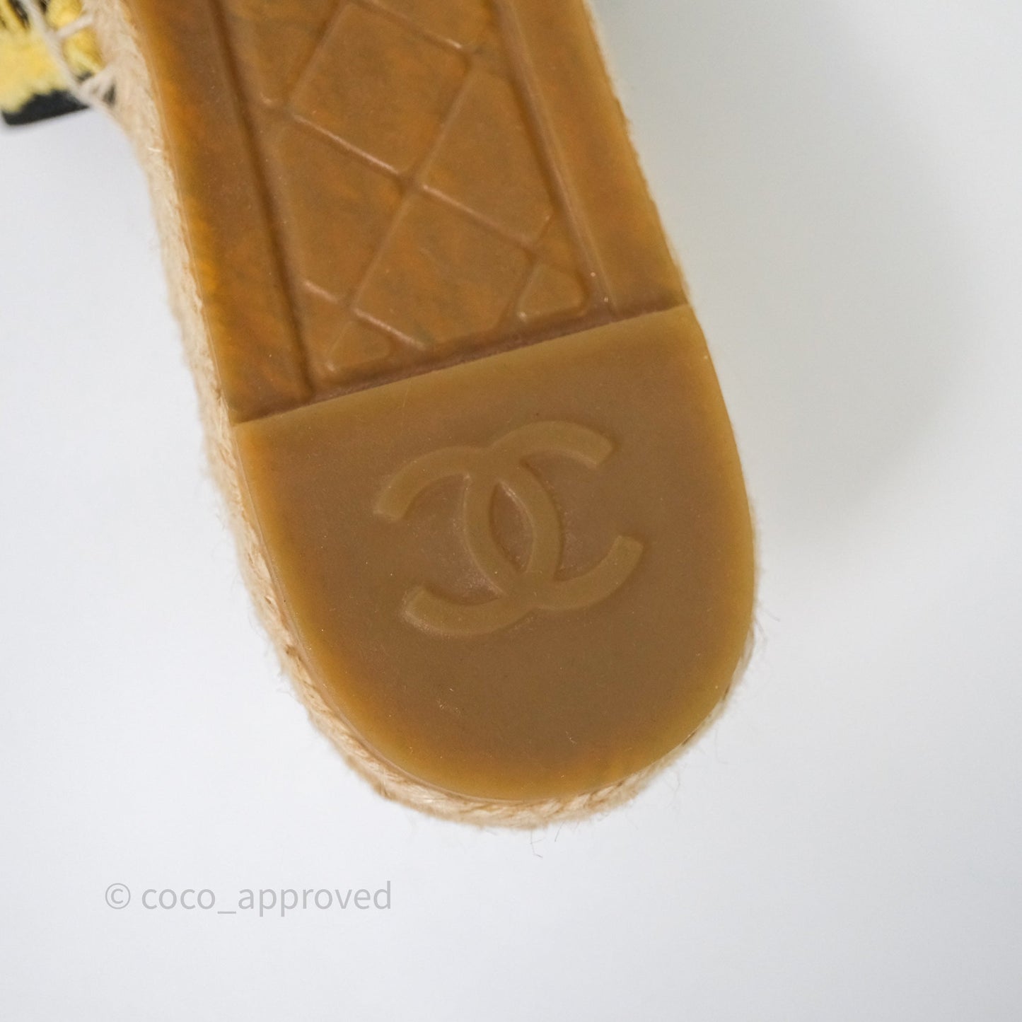 Chanel CC Logo Yellow/Black Slippers Size 38