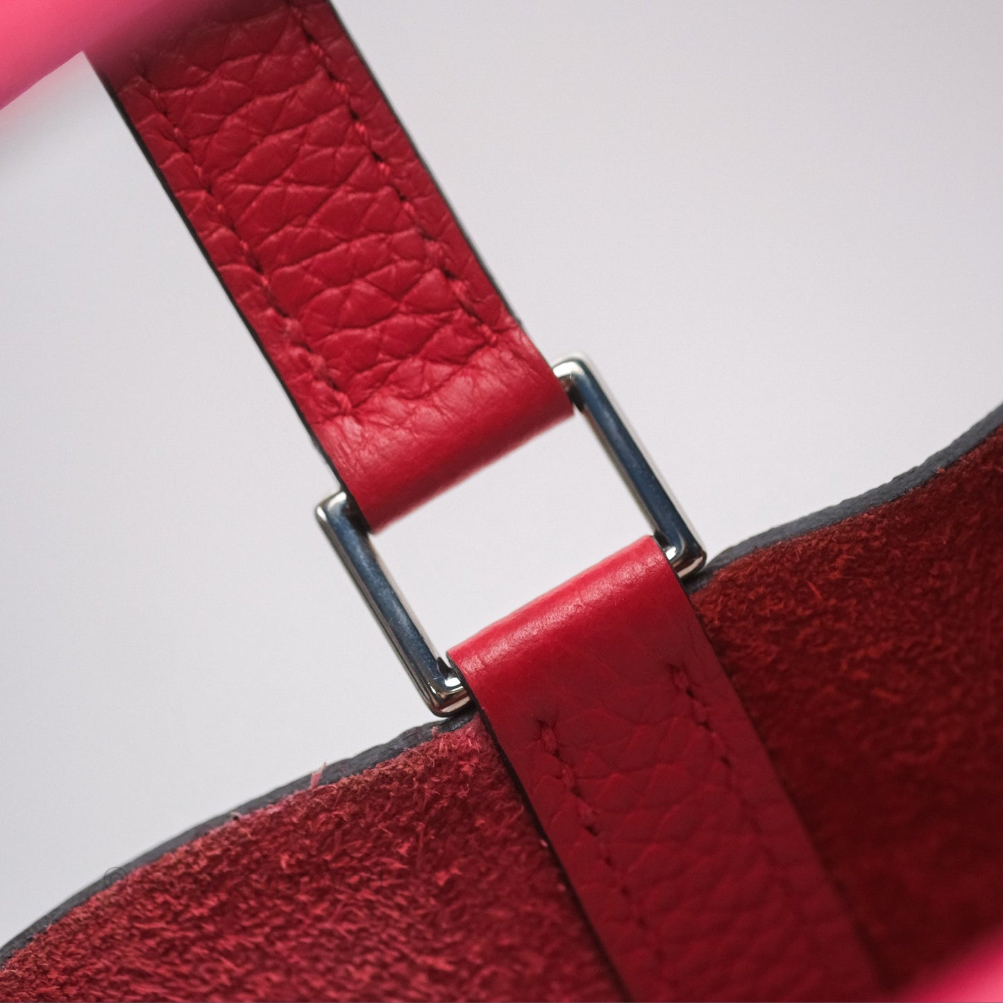 Hermès Picotin 18 Rouge de Coeur S3/ Rose Extrême I6/ Bleu Zanzibar B3 Clemence Palladium Hardware