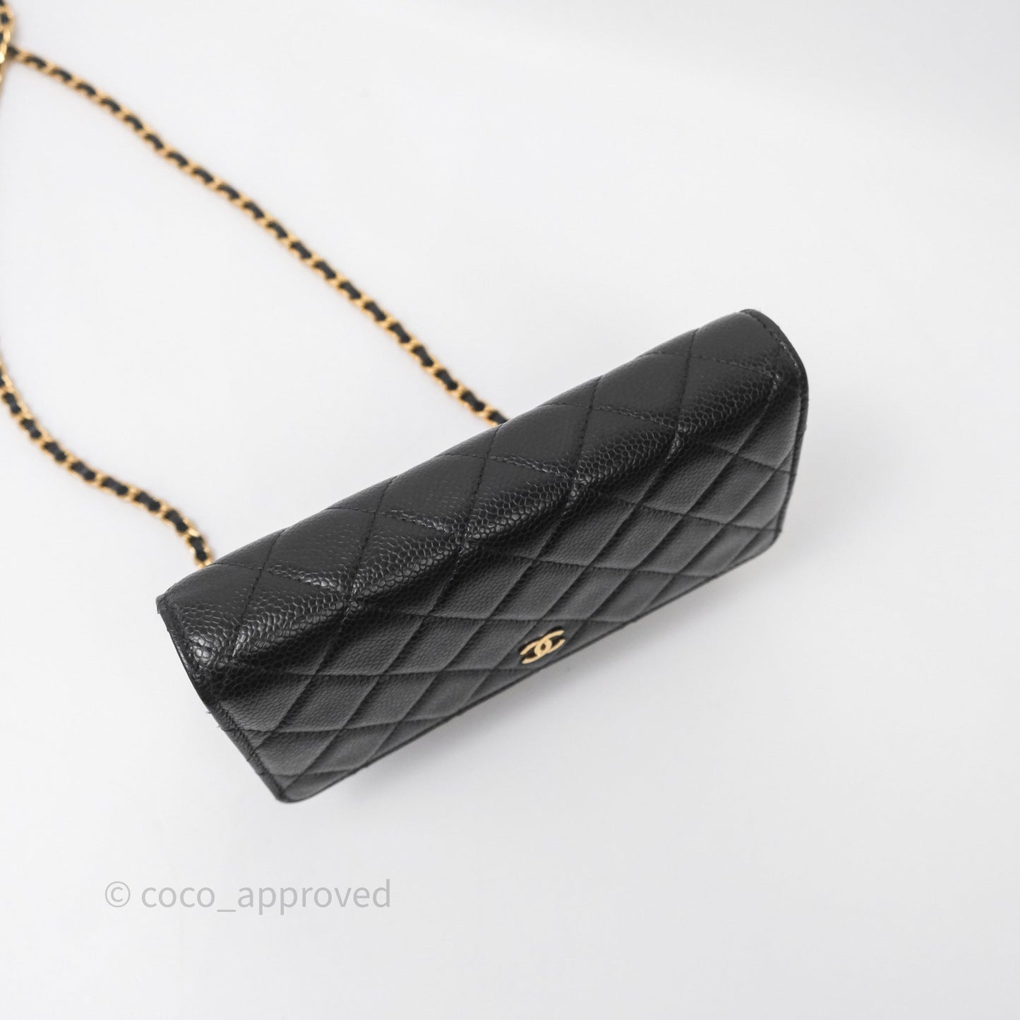 Chanel Quilted WOC Black Caviar Gold Hardware
