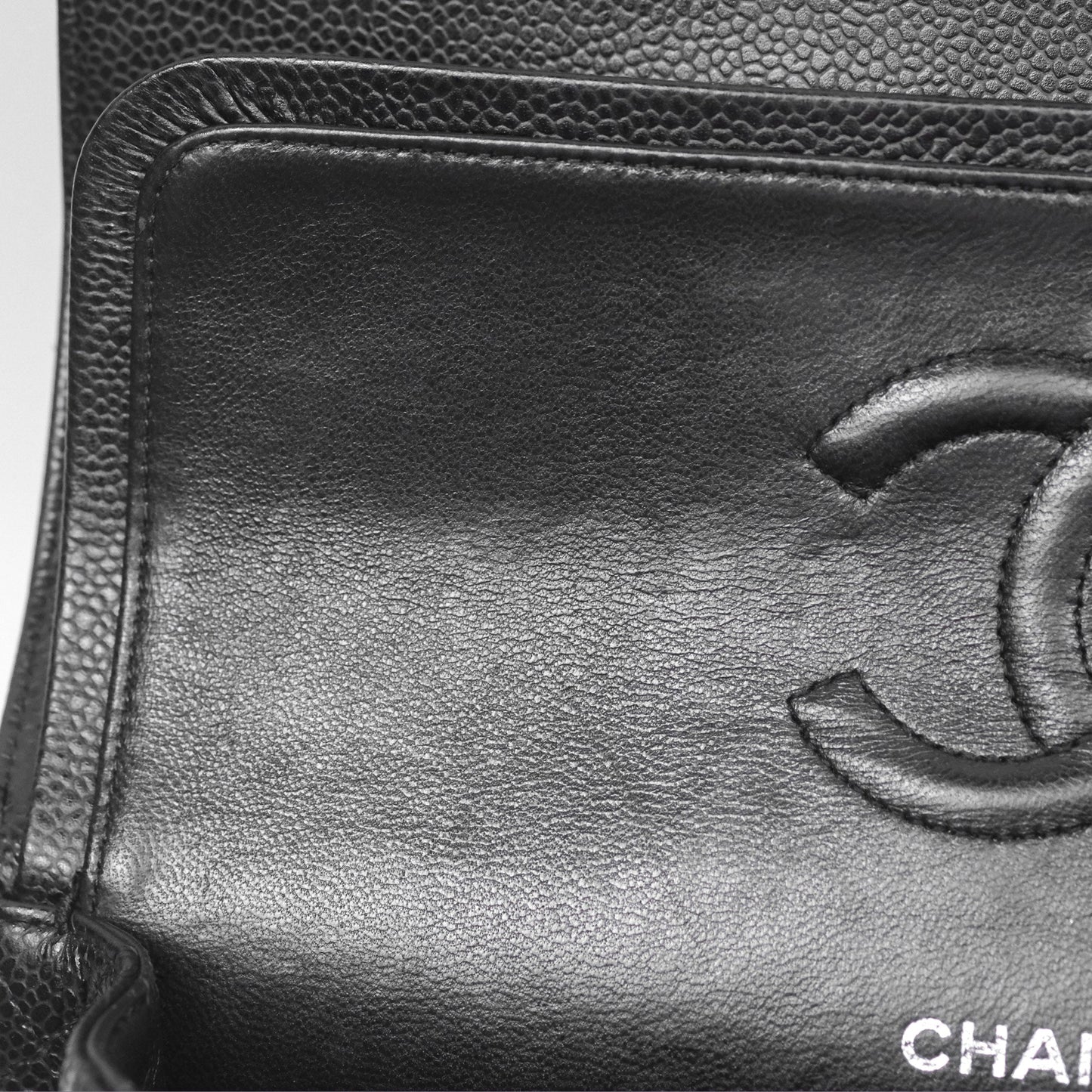 Chanel Classic M/L Medium Flap Quilted Black Caviar Silver Hardware