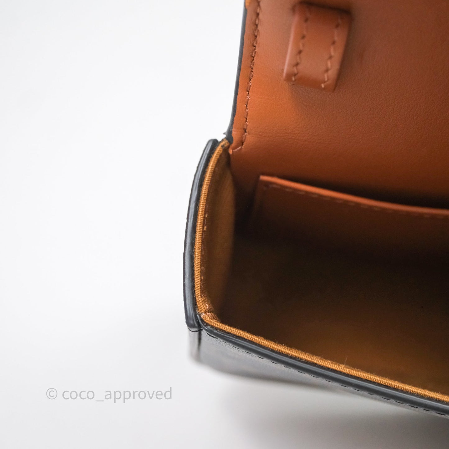 Celine Mini Triomphe Canvas Tan Calfskin
