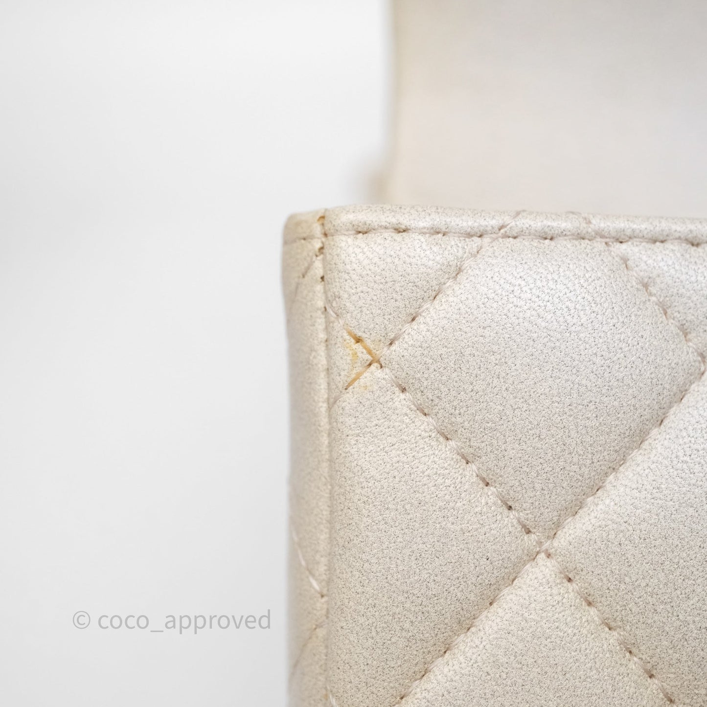 Chanel Top Handle Mini Rectangular Flap Pearly Beige Oat Lambskin Aged Gold Hardware