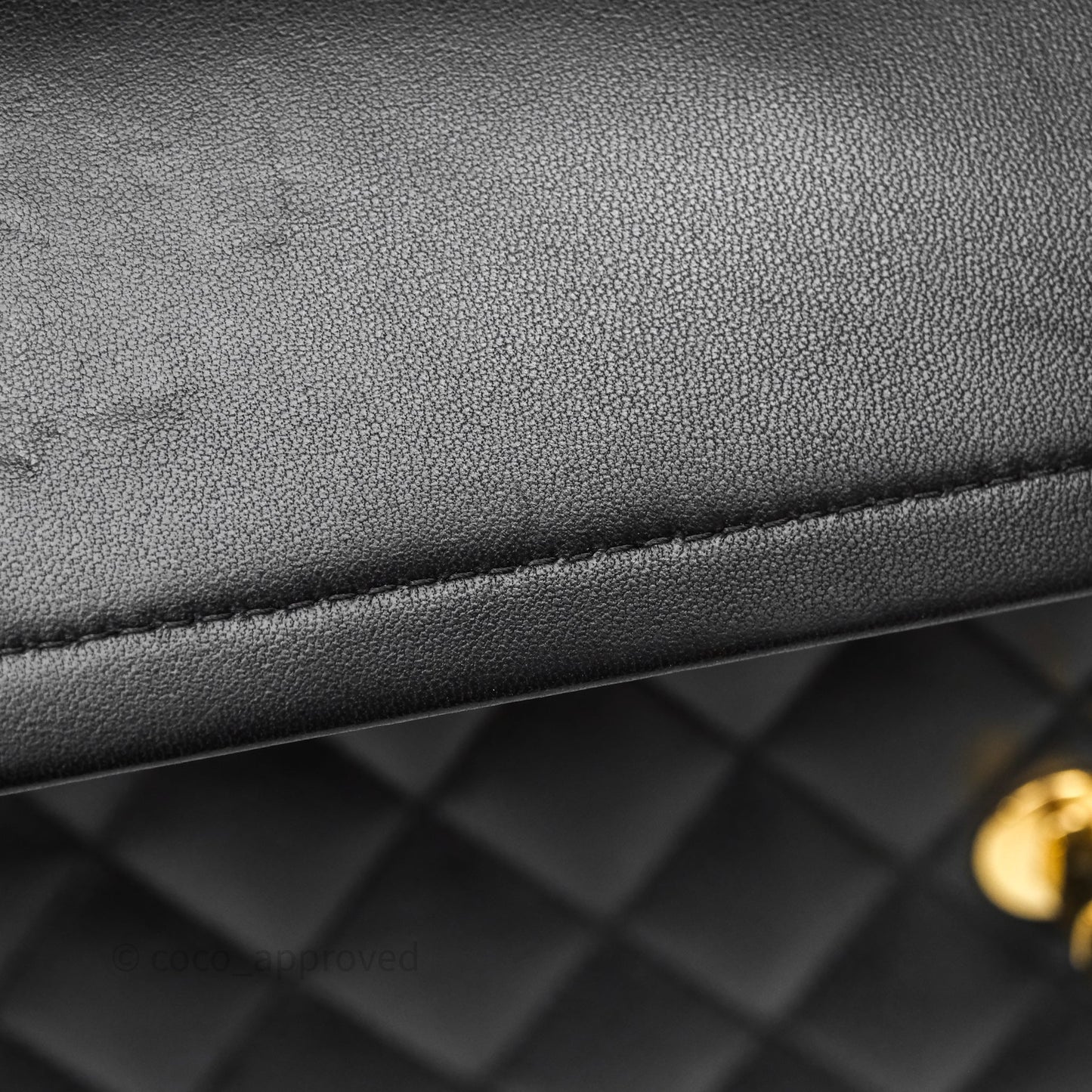 Chanel Quilted Classic M/L Medium Flap  Black Lambskin Gold Hardware