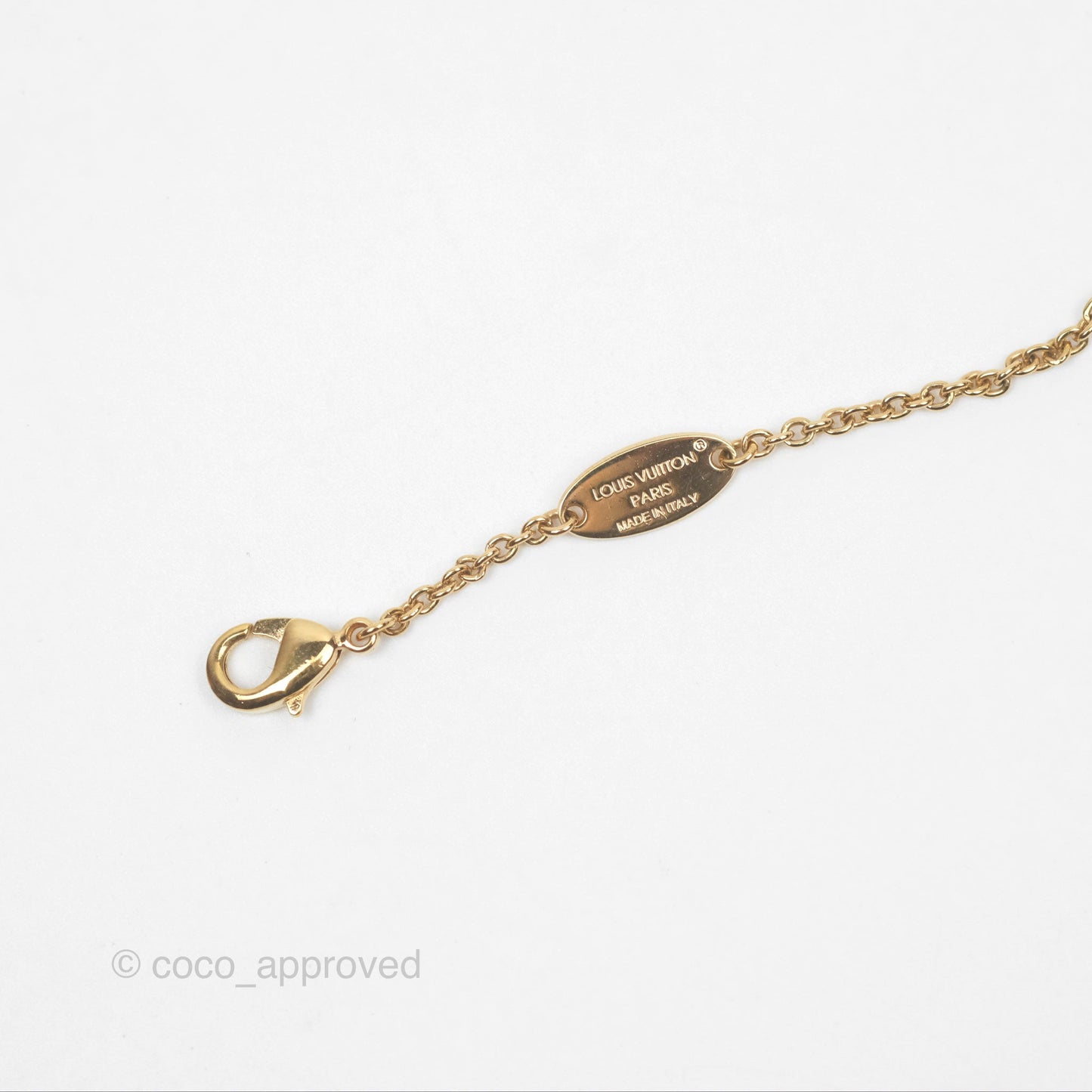 Louis Vuitton Iconic Tresor Necklace White/Pink Crystals Gold Tone