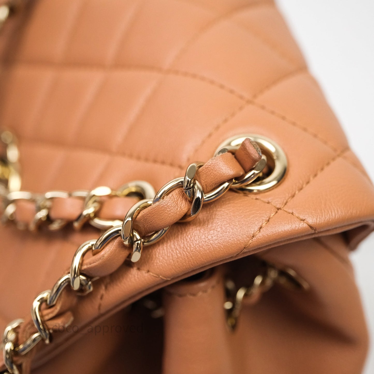 Chanel Small Duma Drawstring Backpack Camel Calfskin
