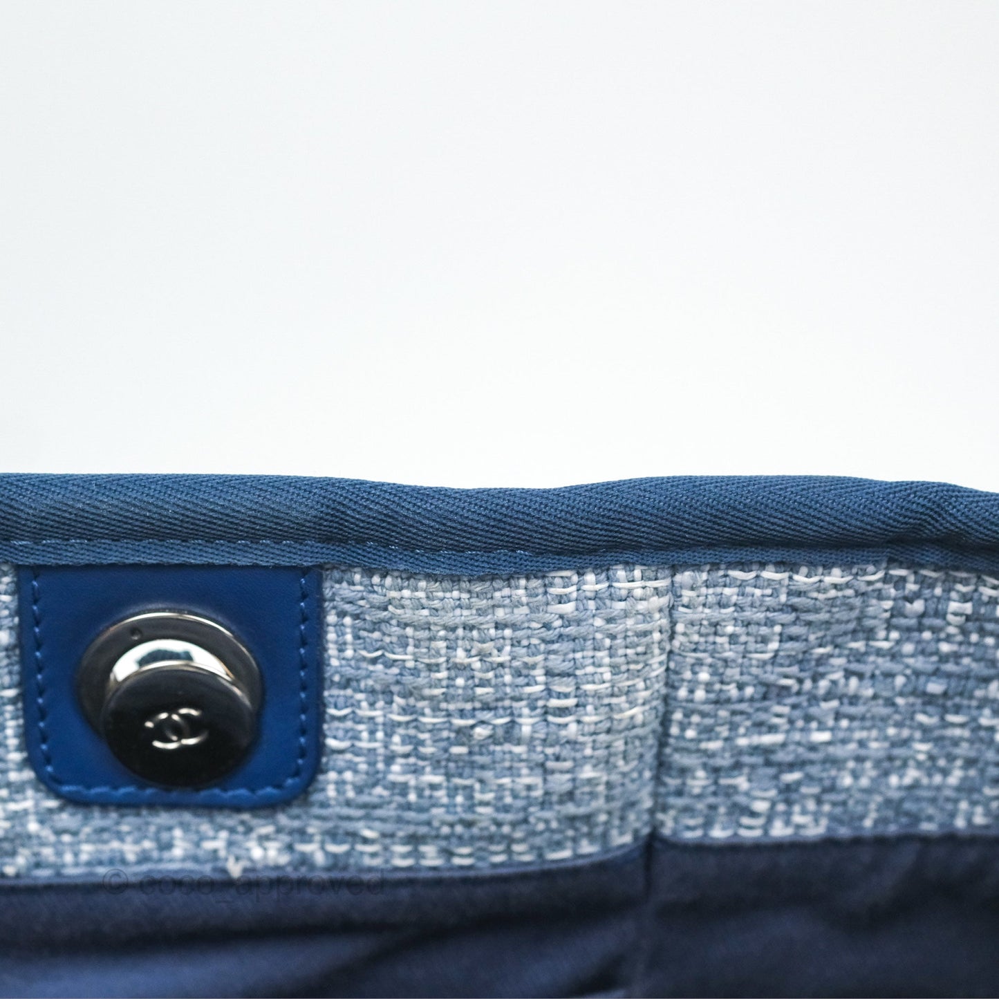 Chanel Medium Deauville Tote Blue Canvas