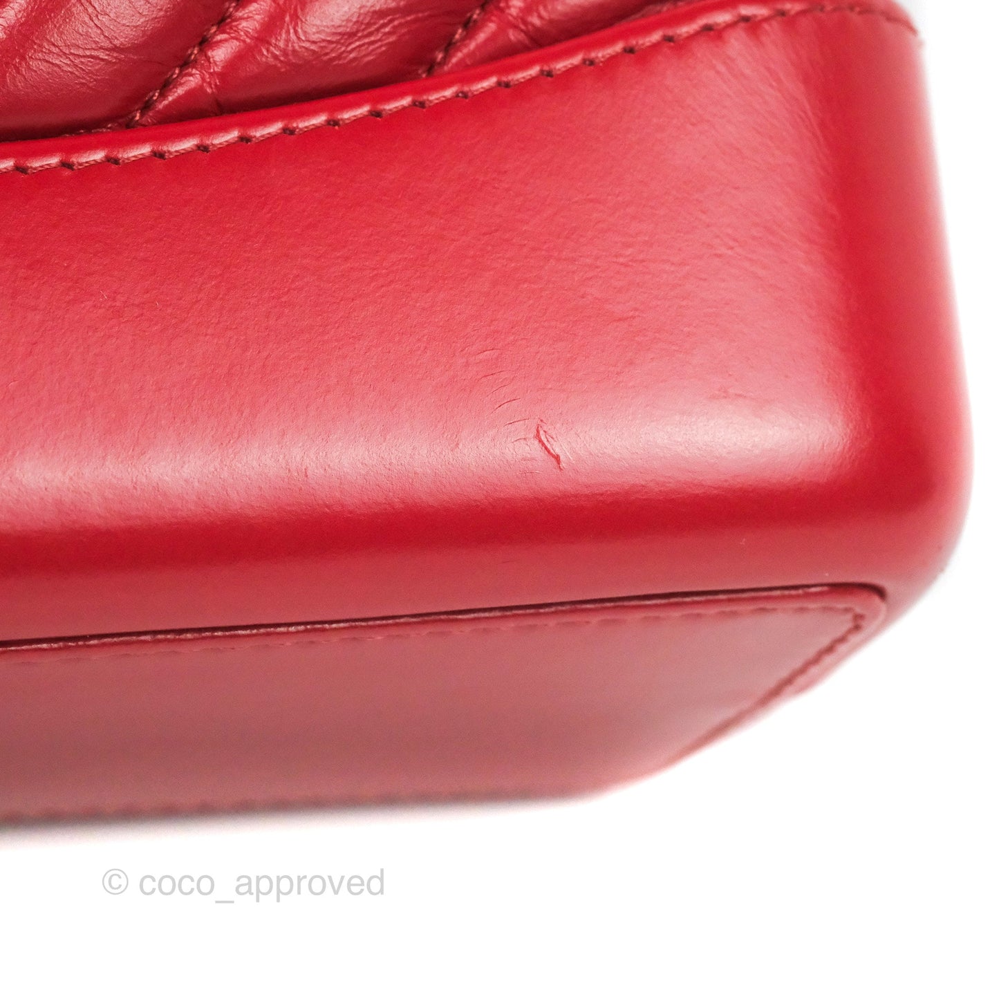 Chanel Small Chevron Gabrielle Backpack Dark Pink Aged Calfskin