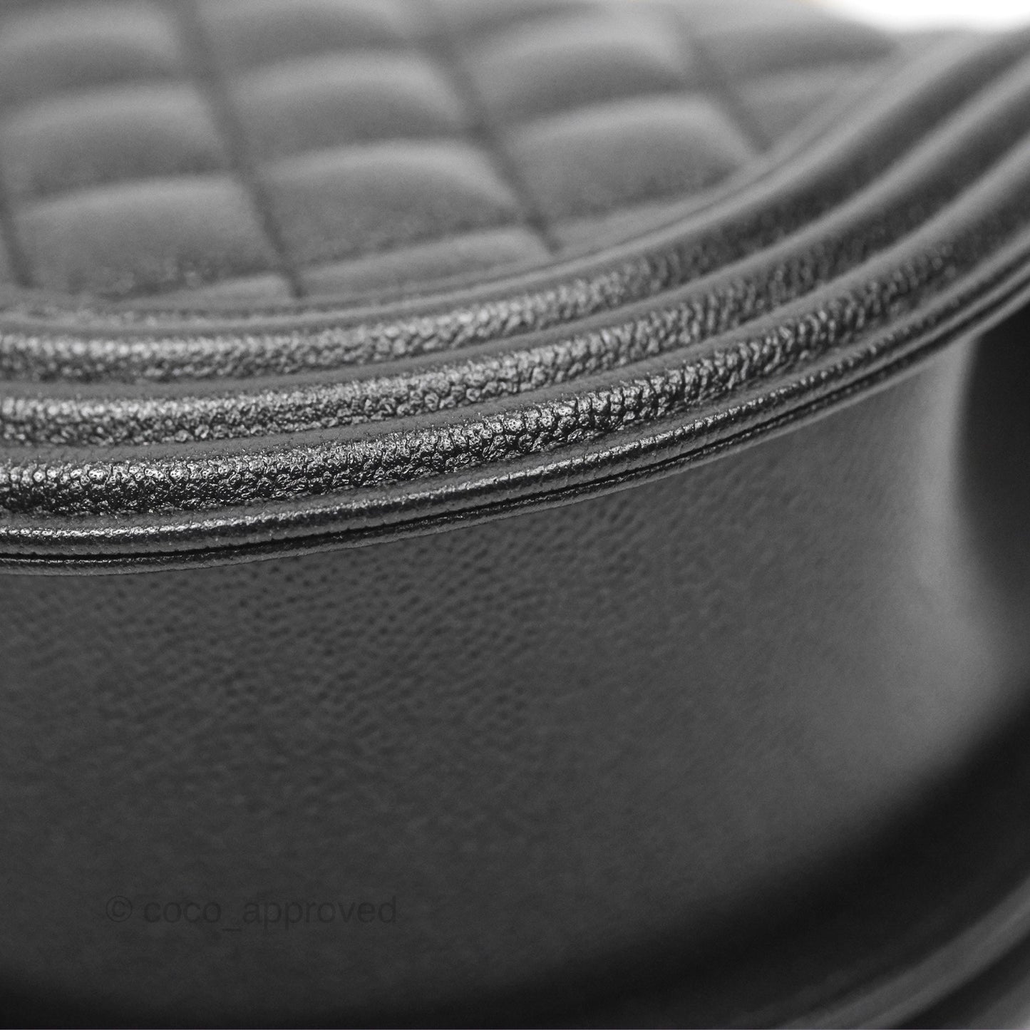 Chanel Boy Messenger Bag Black Caviar Aged Gold Hardware