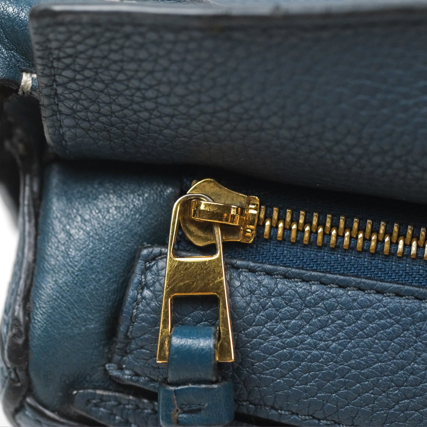 Loewe Small Puzzle Bag Navy Grained Calfskin