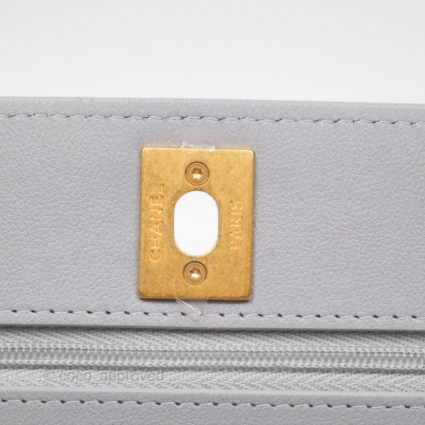 Chanel Heart Adjustable Chain WOC Grey Caviar Aged Gold Hardware