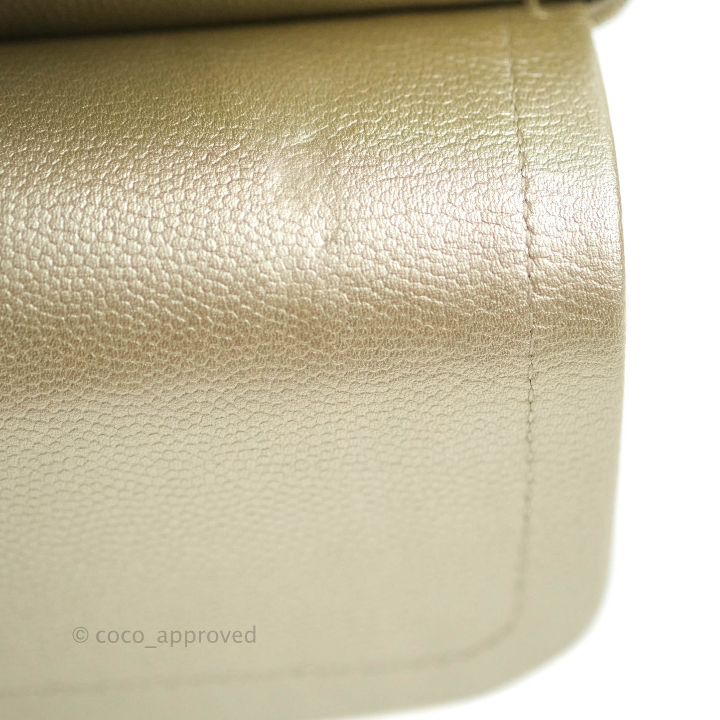 Chanel Classic M/L Medium Double Flap Bag Light Gold Caviar Gold Hardware