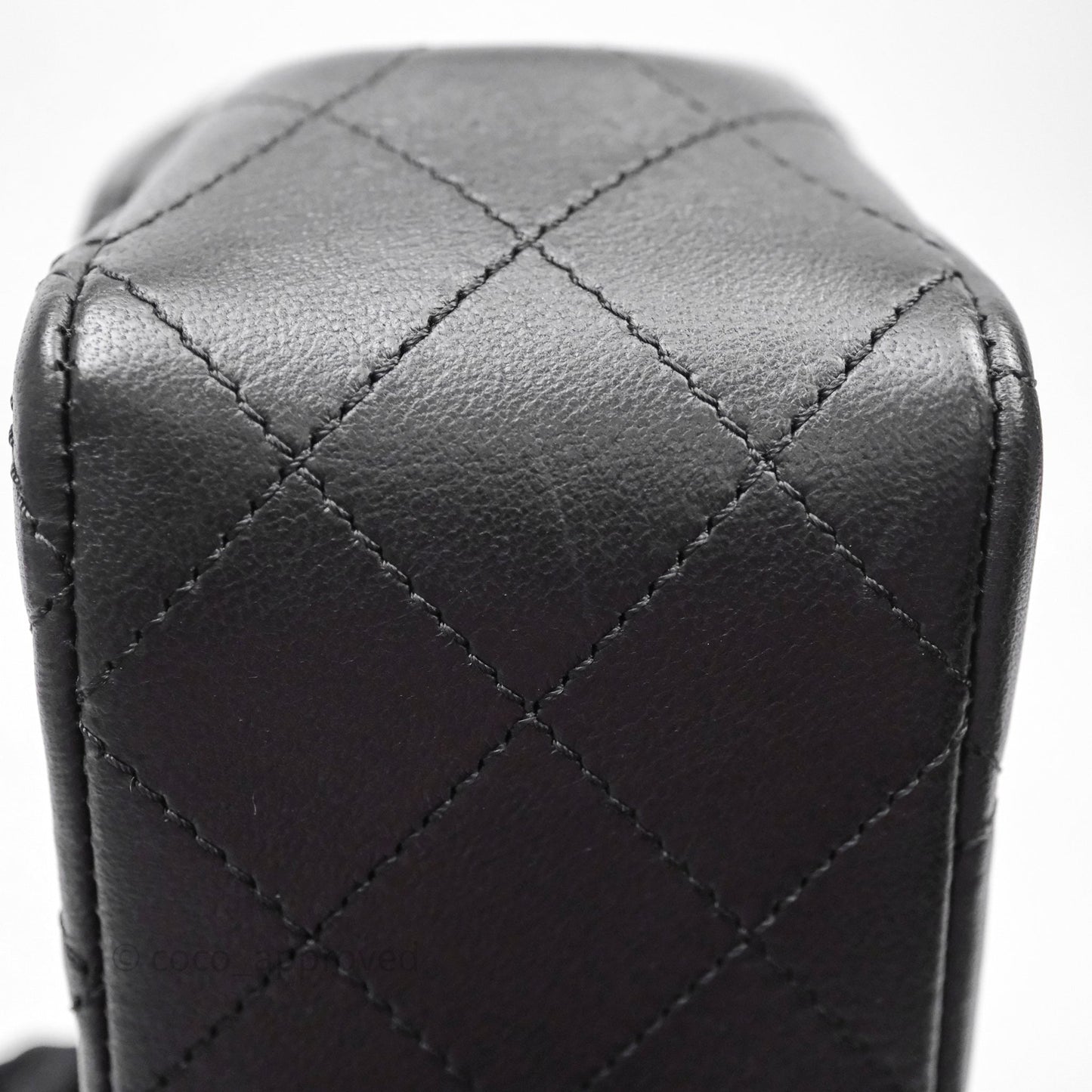 Chanel Mini Rectangular Flap with Camellia Adjustable Chain Black Lambskin Aged Gold Hardware