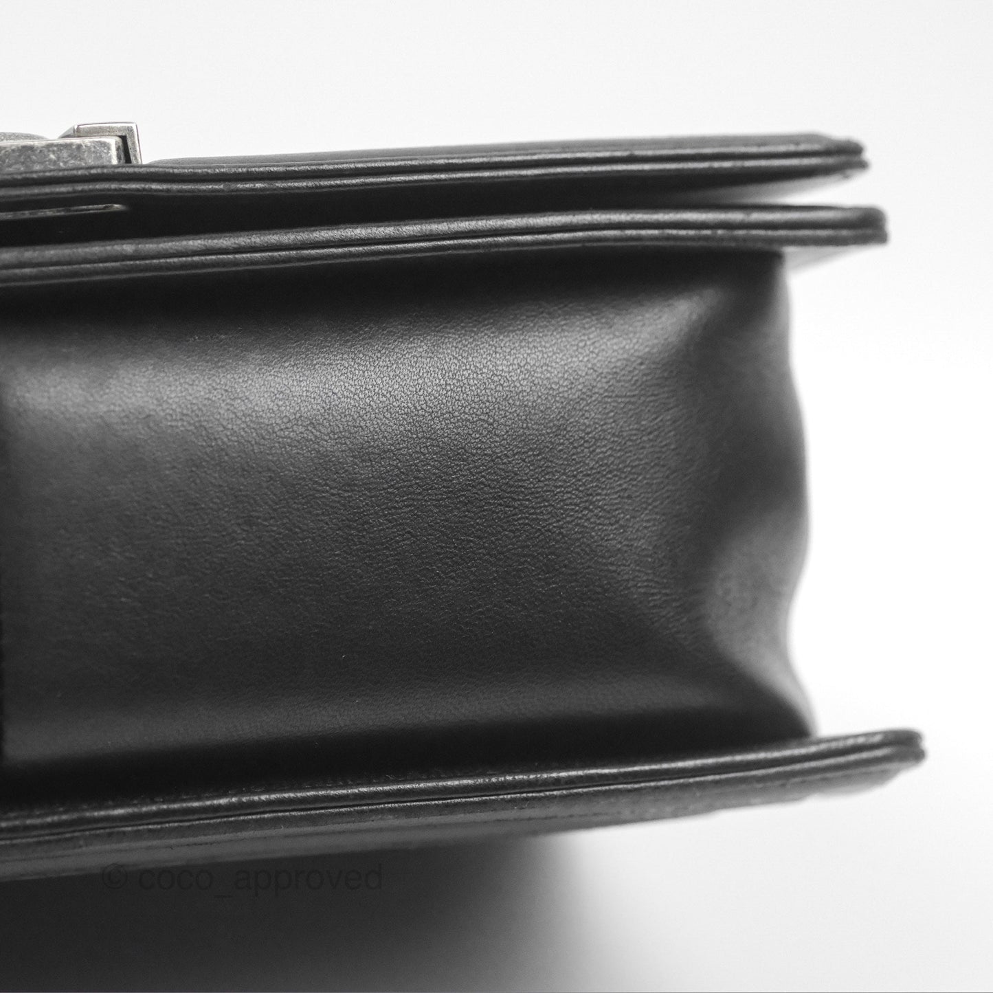 Chanel Quilted Medium Boy Black Calfskin Ruthenium Hardware