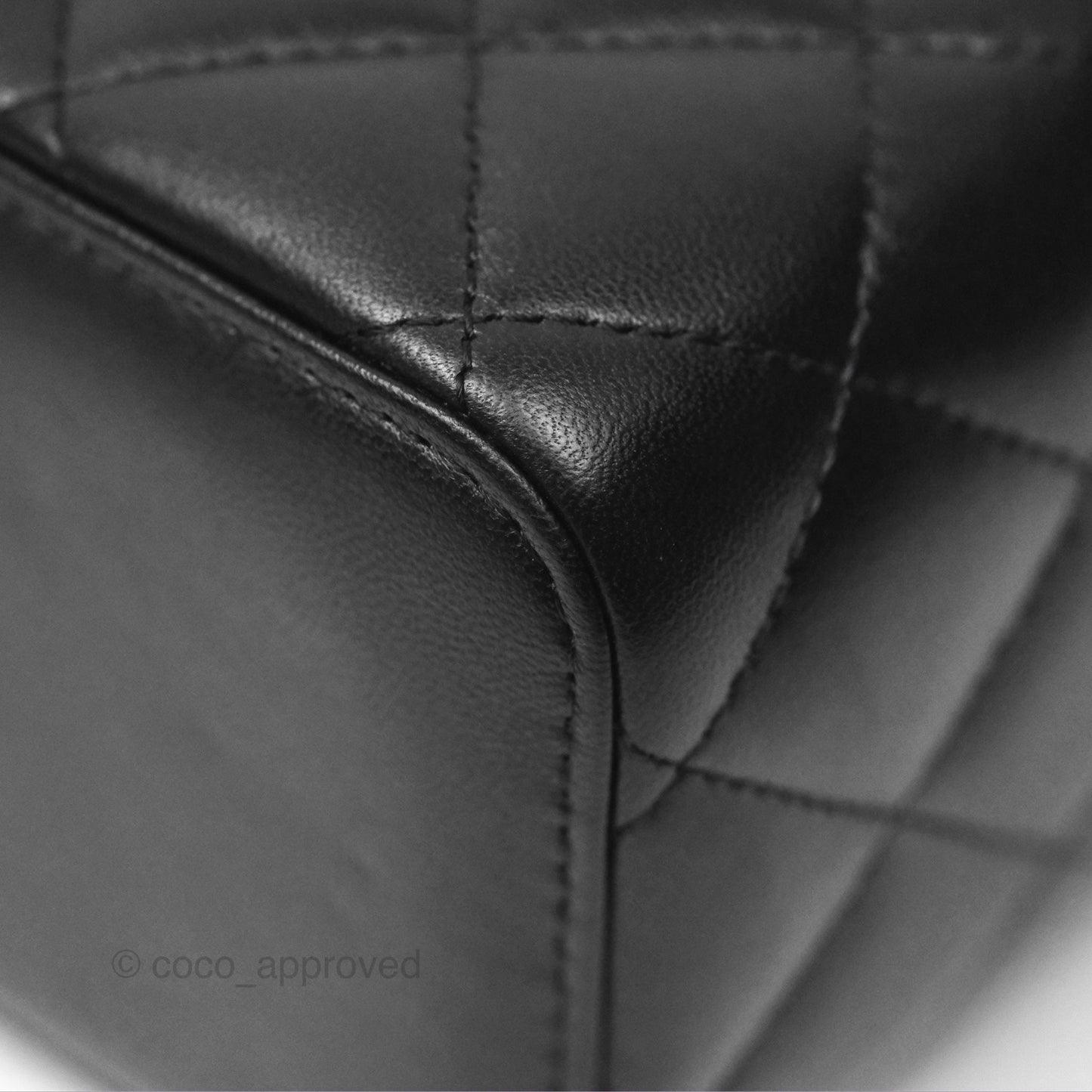 Chanel Vanity Rectangular Top Handle Black Lambskin Gold Hardware