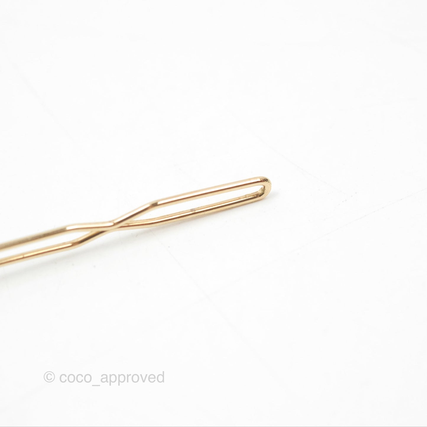 Chanel CC Crystal Bead Hair Clip Gold Tone 22C