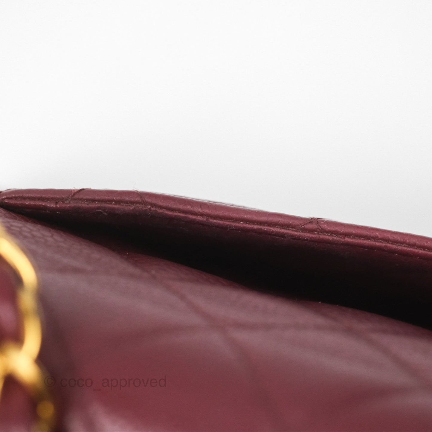 Chanel Vintage Classic Small S/M Flap Burgundy Caviar 24K Gold Hardware