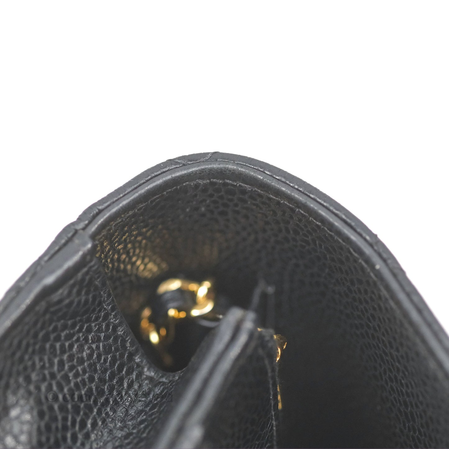 Chanel Classic Quilted Wallet On Chain WOC Black Caviar Gold Hardware