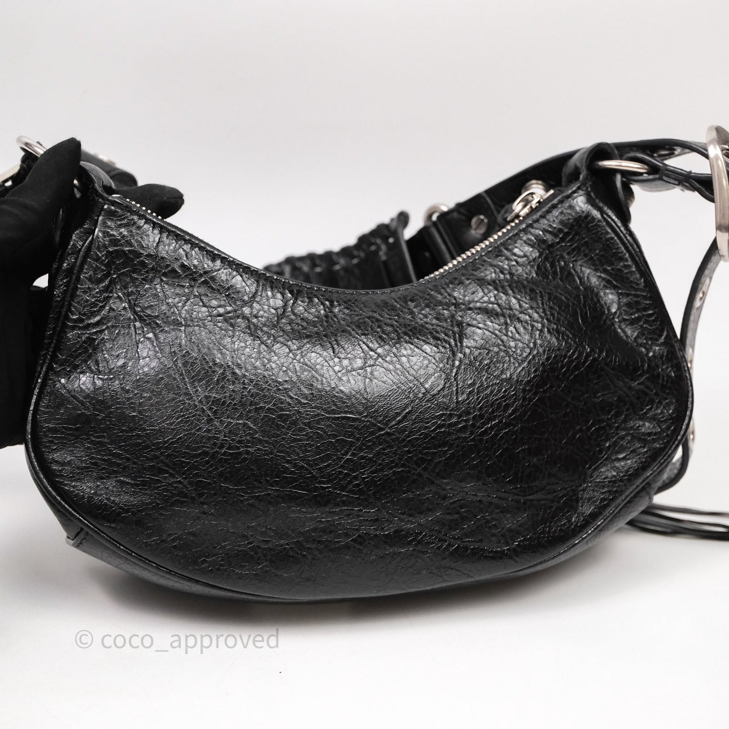 Balenciaga Le Cagole Shoulder Bag Black Calfskin Silver Hardware