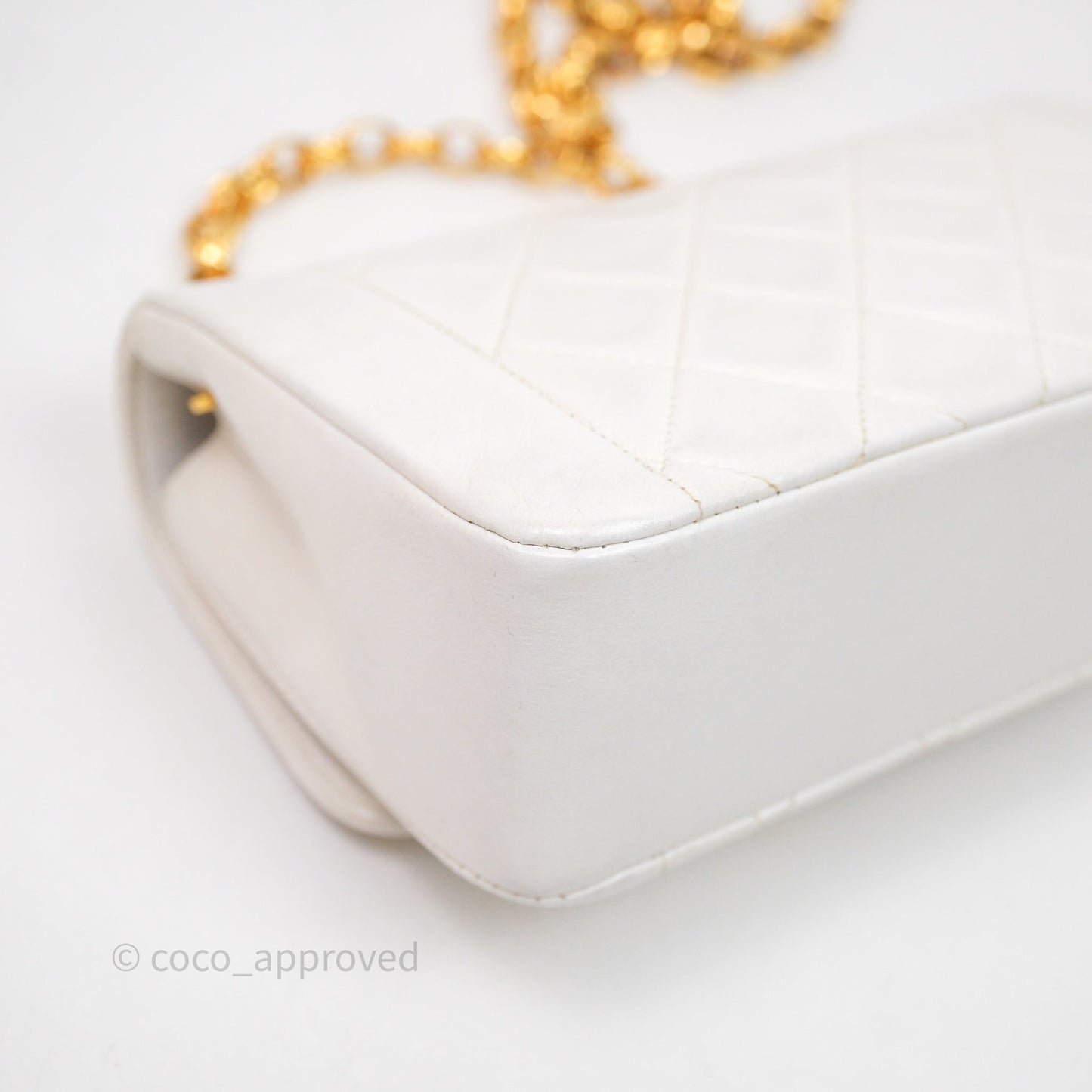 Chanel Vintage Mini Bijoux Chain Flap Bag White Gold Hardware
