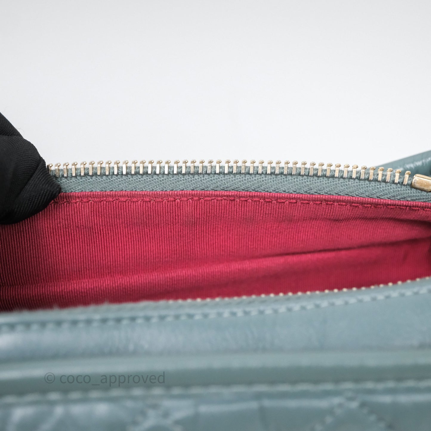 Chanel Small Gabrielle Hobo Quilted Grey Green Aged Calfskin