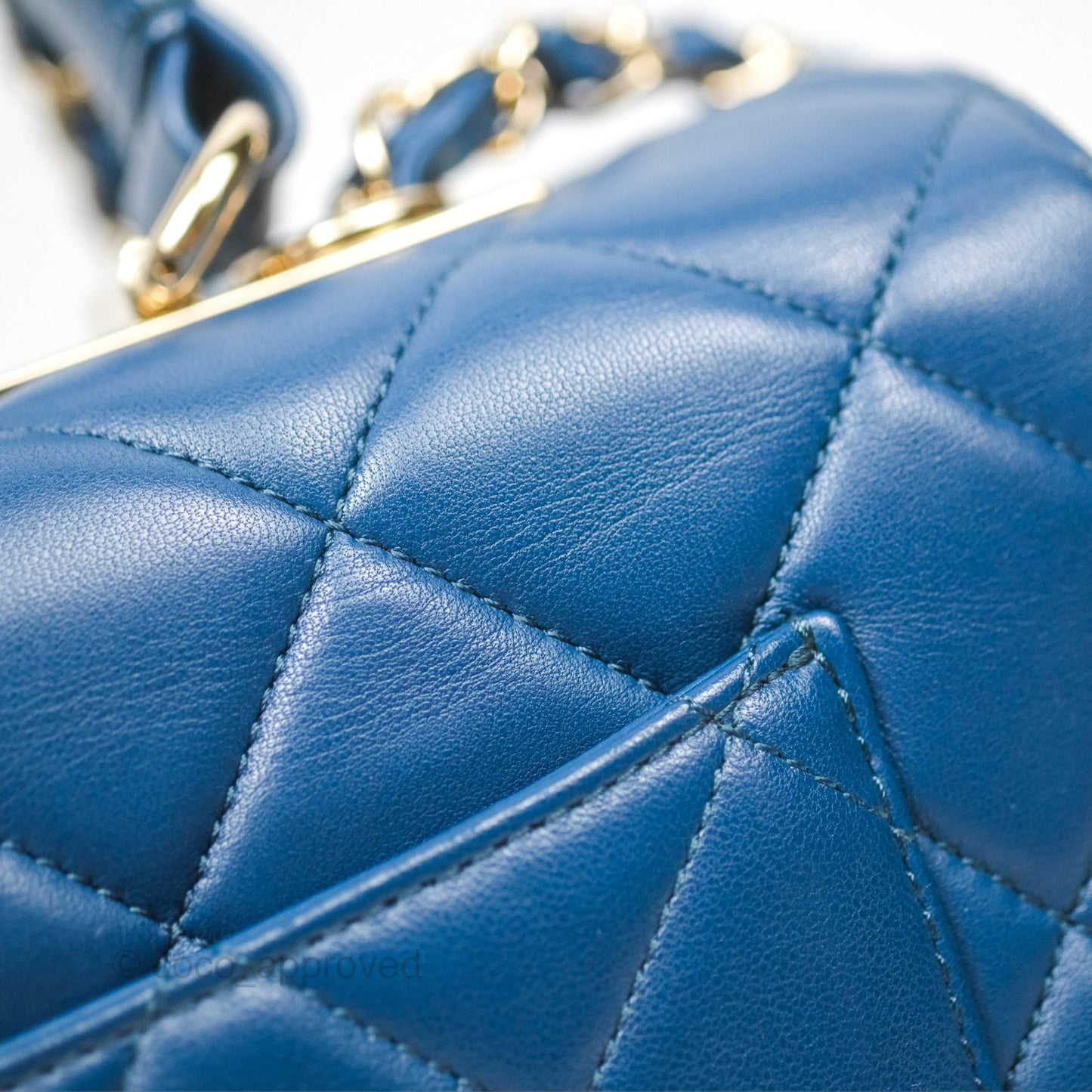 Chanel Medium Trendy CC Navy Blue Lambskin Gold Hardware
