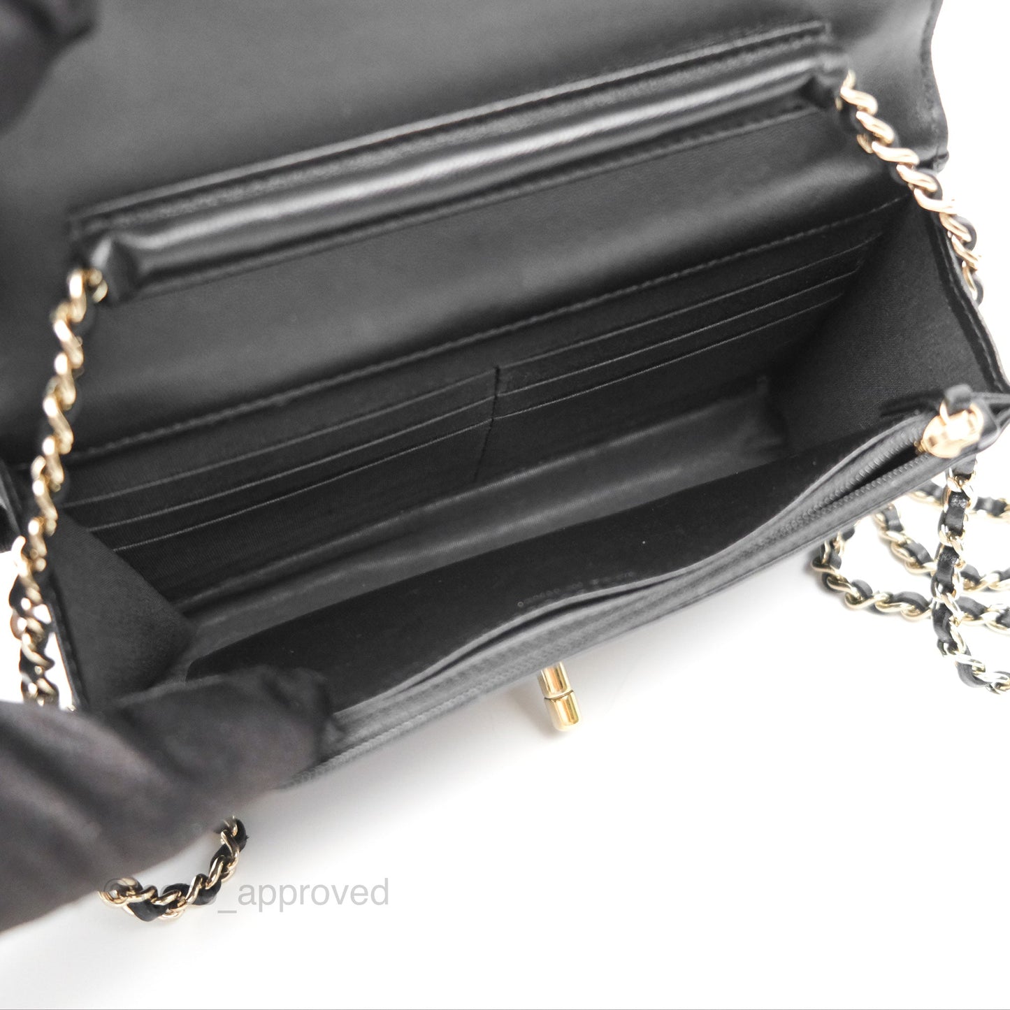 Chanel Wallet On Chain WOC Black Patent Lambskin Gold Hardware