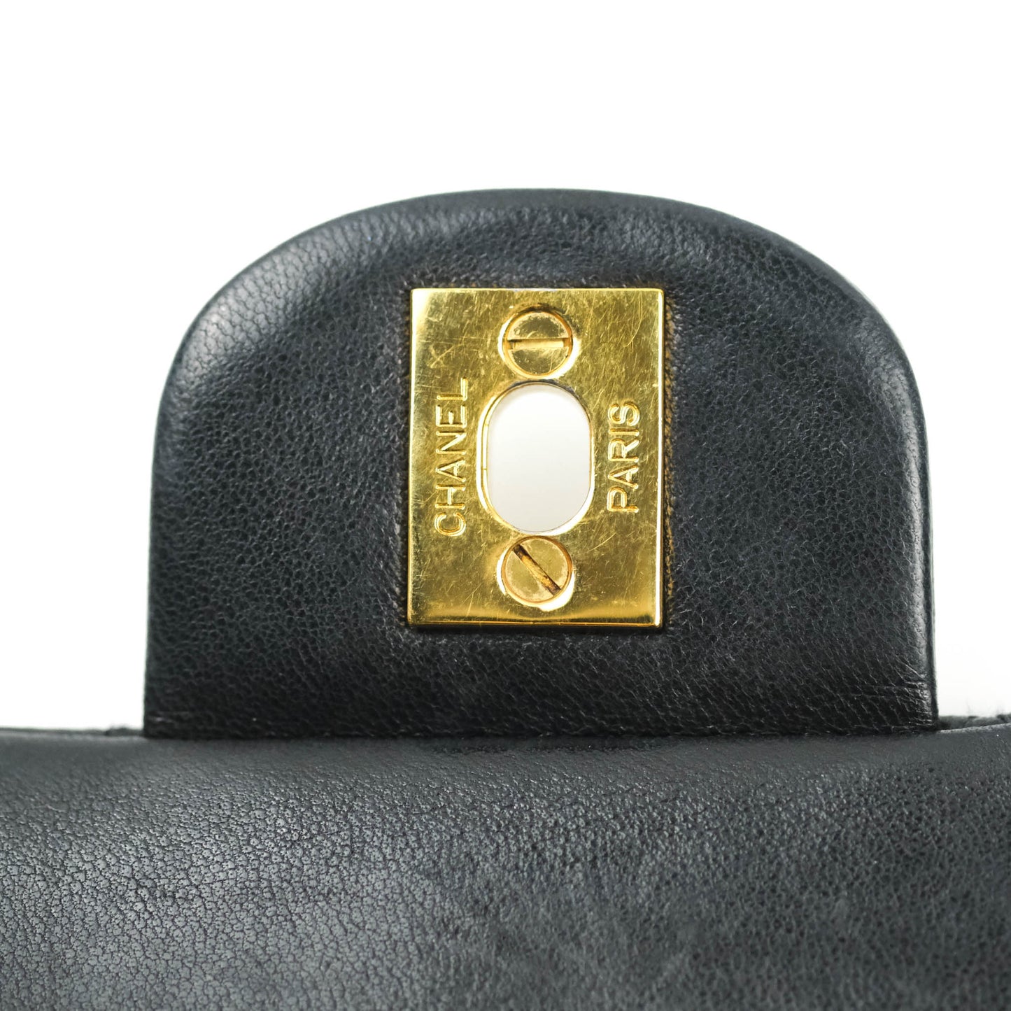 Chanel Classic Vintage Double Flap M/L Black Lambskin 24K Gold Hardware