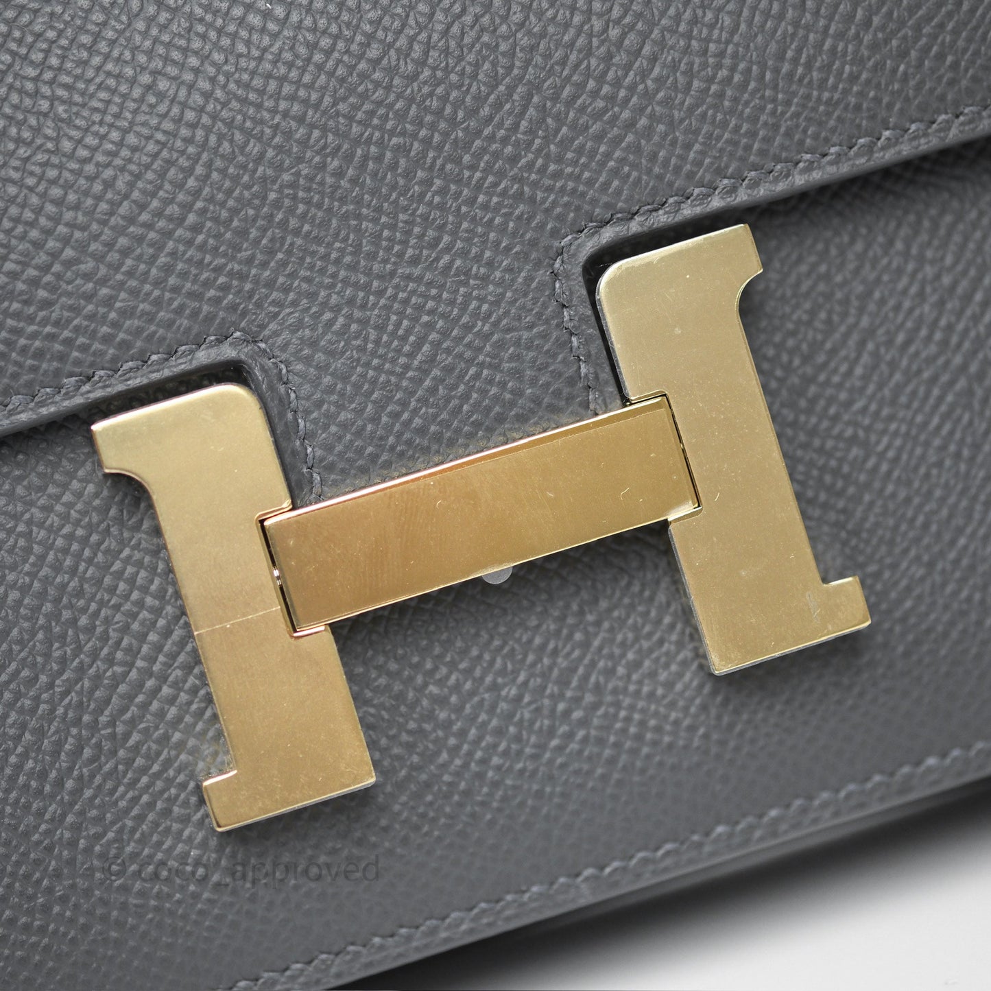 Hermès Constance Elan Ardoise 85 Epsom Gold Hardware