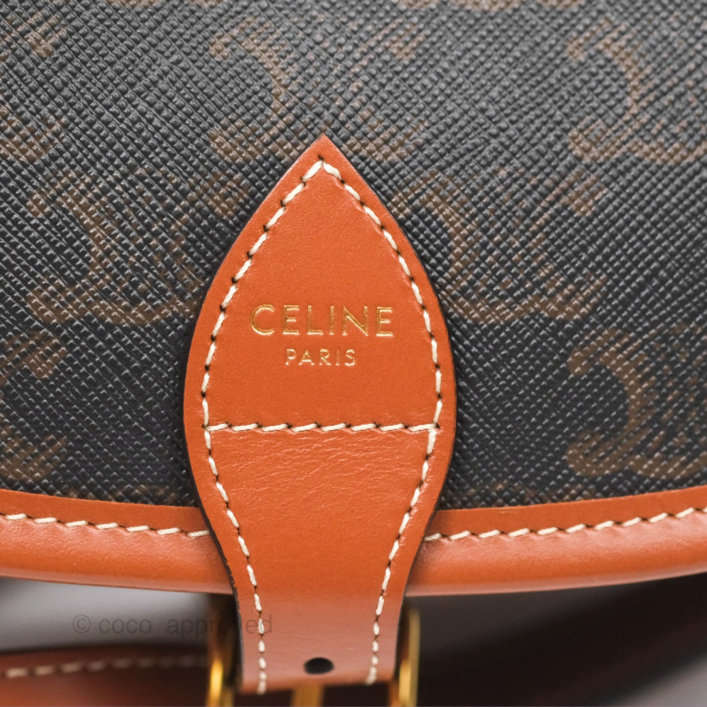 Celine Medium Folco Bag Triomphe Canvas Tan