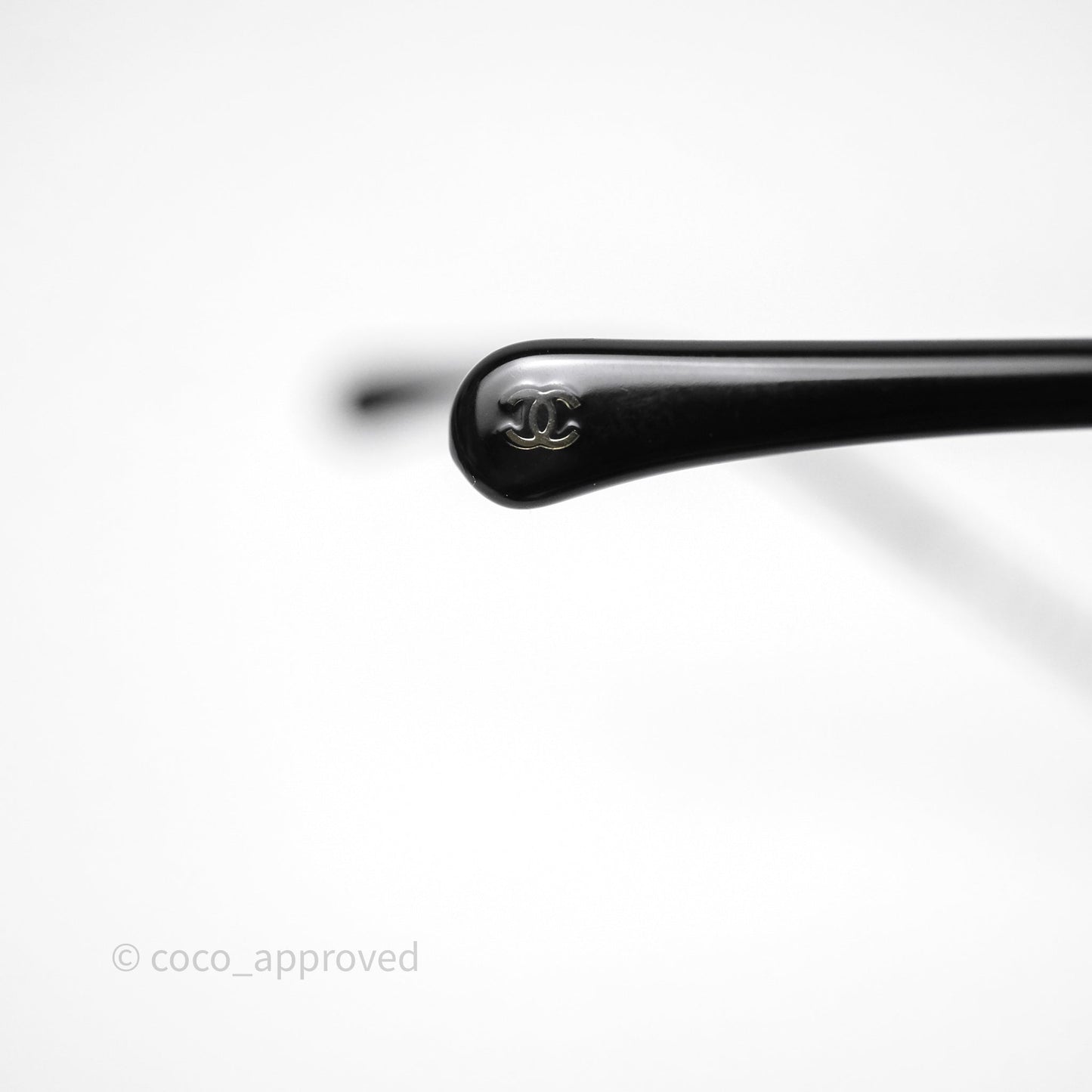 Chanel Round Sunglasses With Chain Black