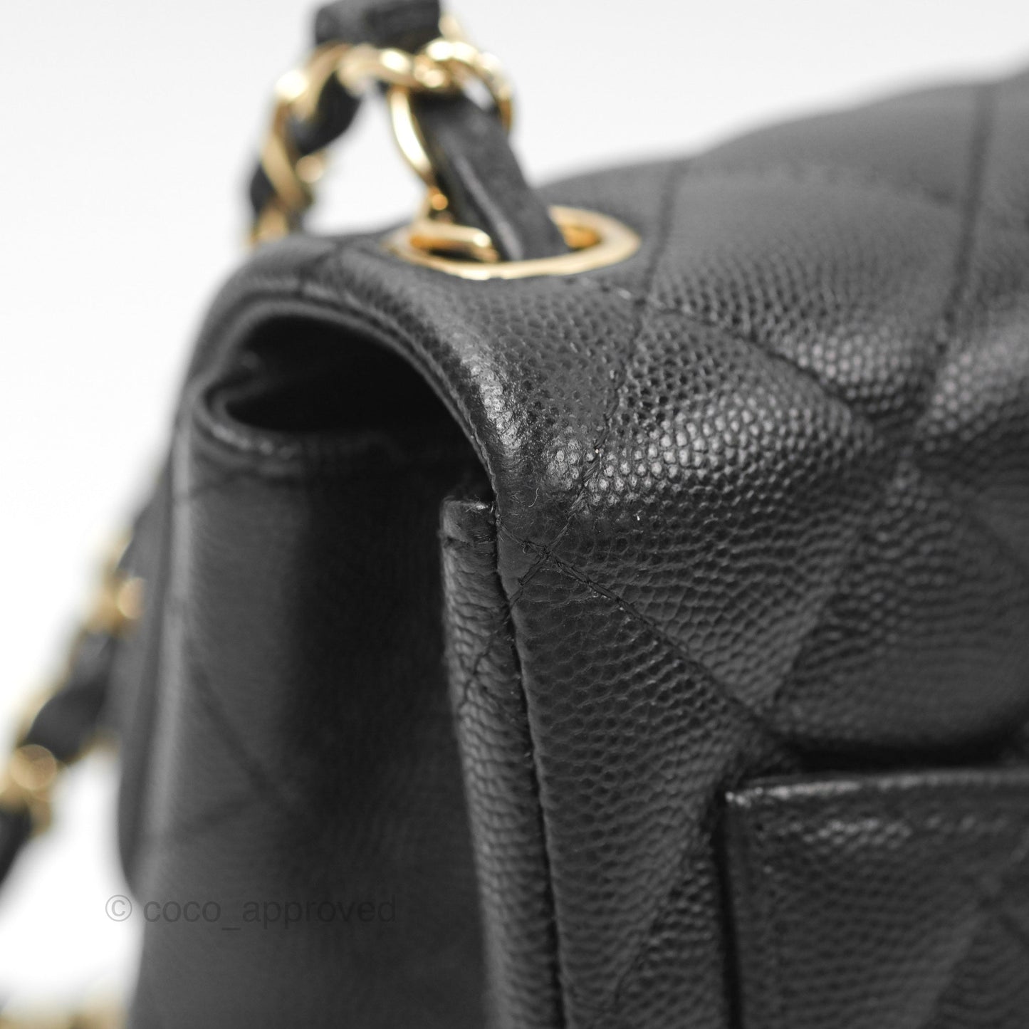 Chanel Quilted Mini Square Flap Black Caviar Gold Hardware