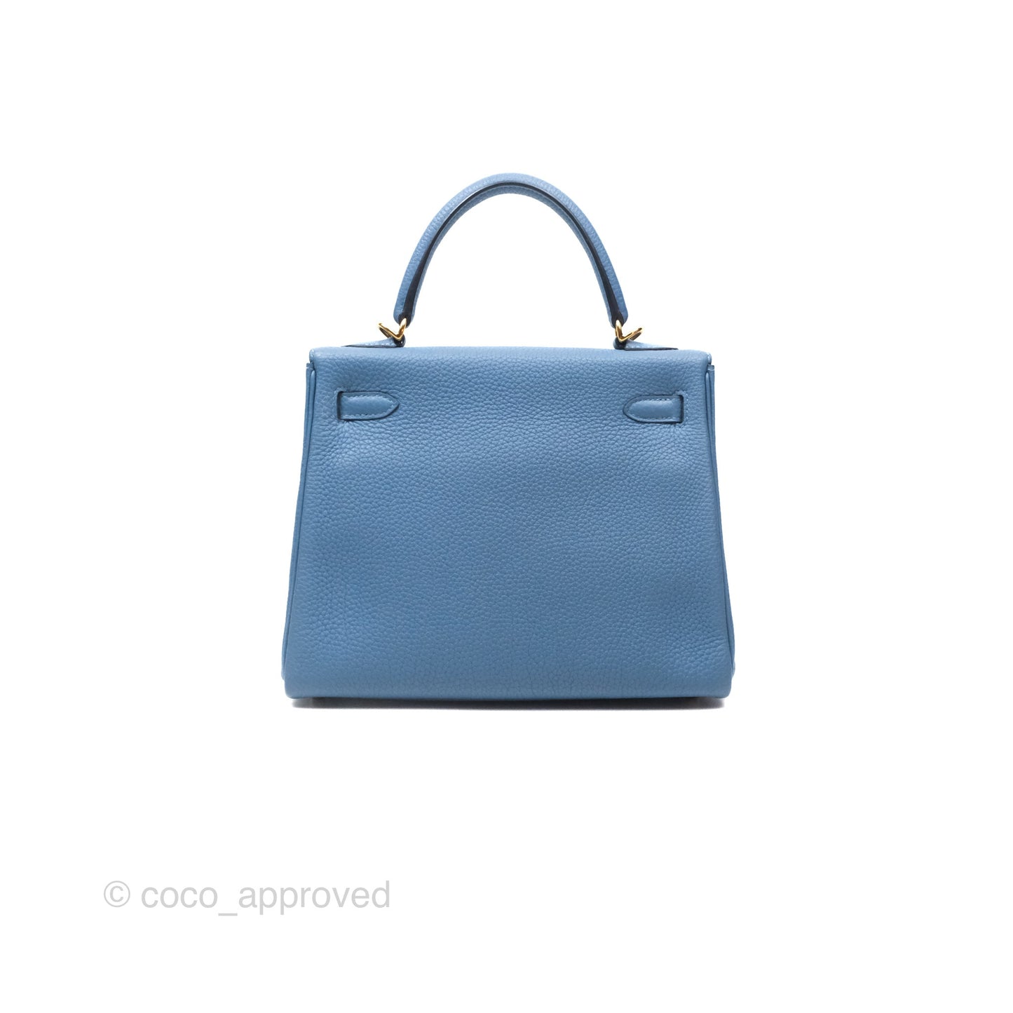 Hermes Kelly 25 Togo Bleu Azur 7R Gold Hardware