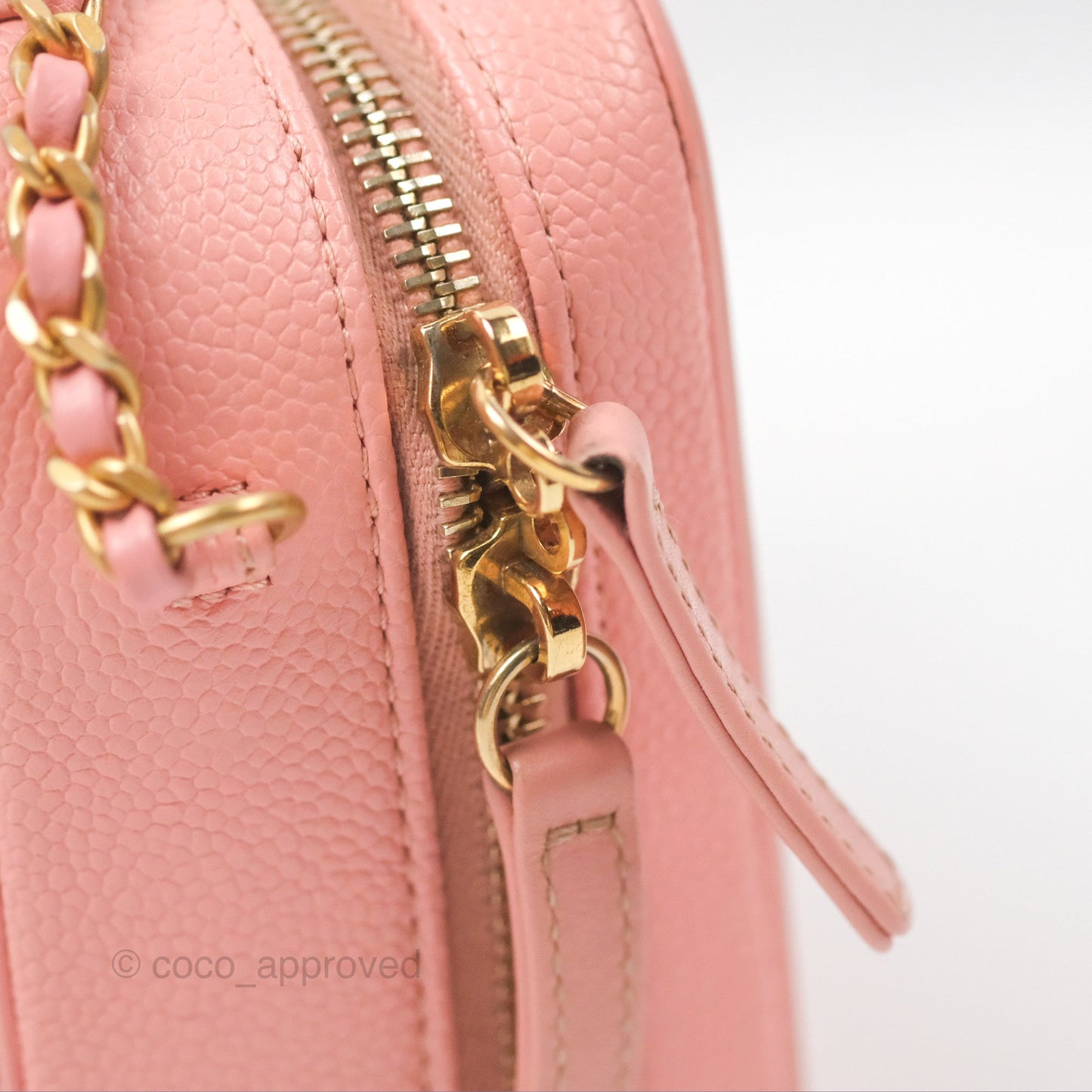 Chanel Quilted Small CC Filigree Vanity Case Dusty Pink Caviar Gold Hardware