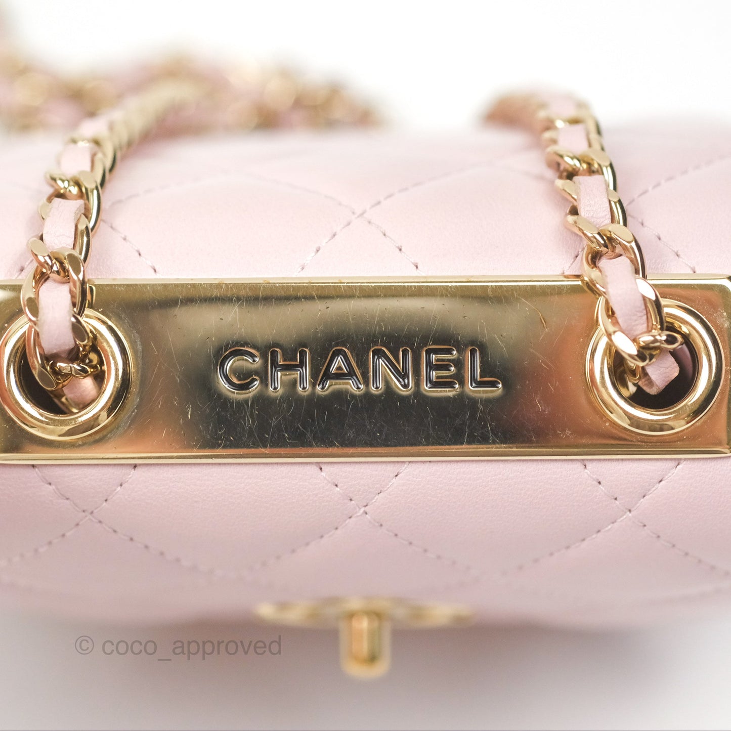 Chanel Mini Quilted Trendy CC Clutch With Chain Lilac Rose Clair Lambskin Gold Hardware