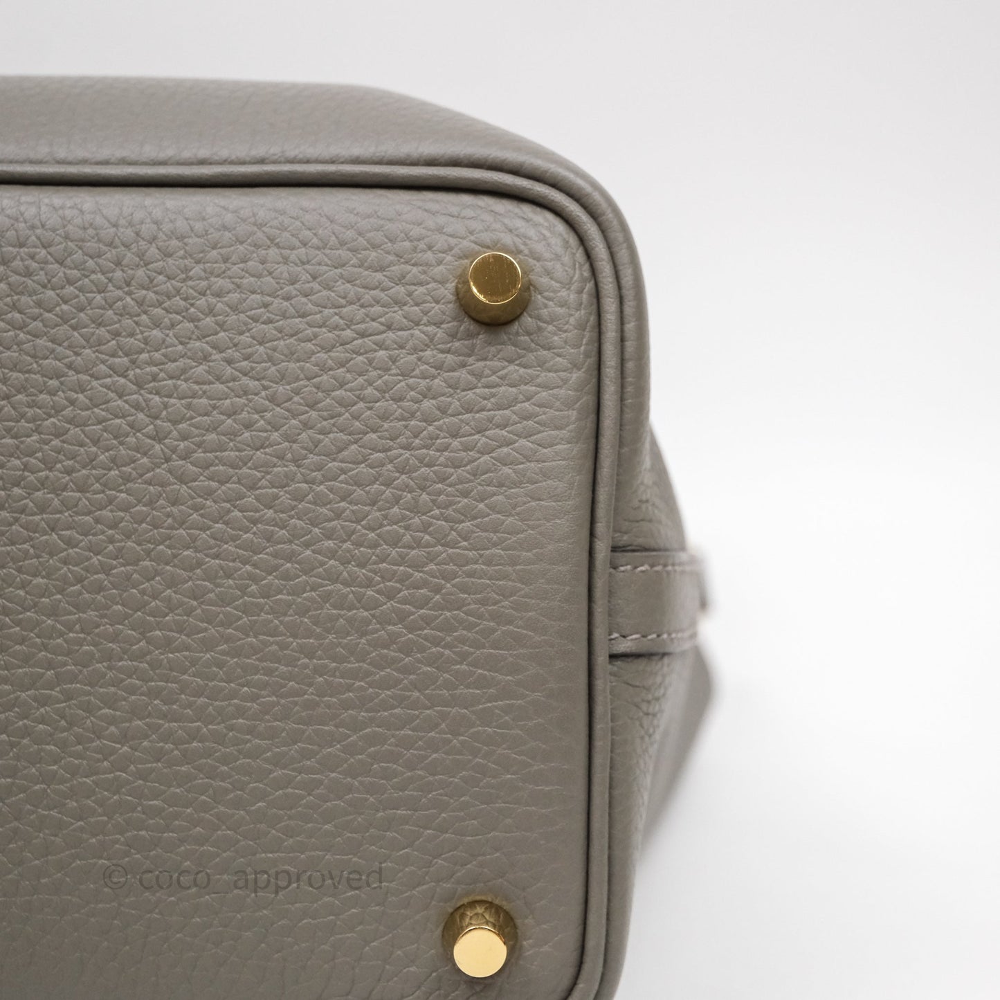 Hermès Picotin 18 Gris Meyer 0L Clemence Gold Hardware