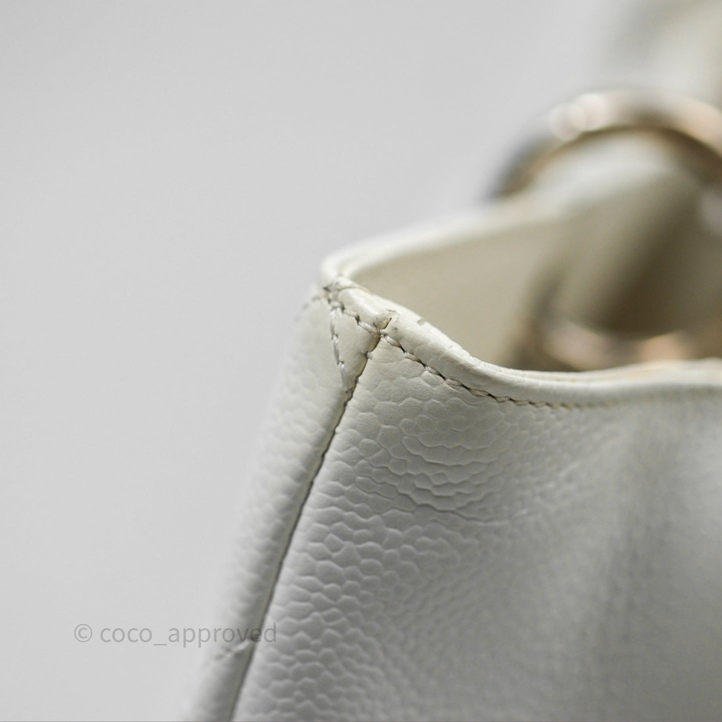 Chanel GST White Caviar Silver Hardware