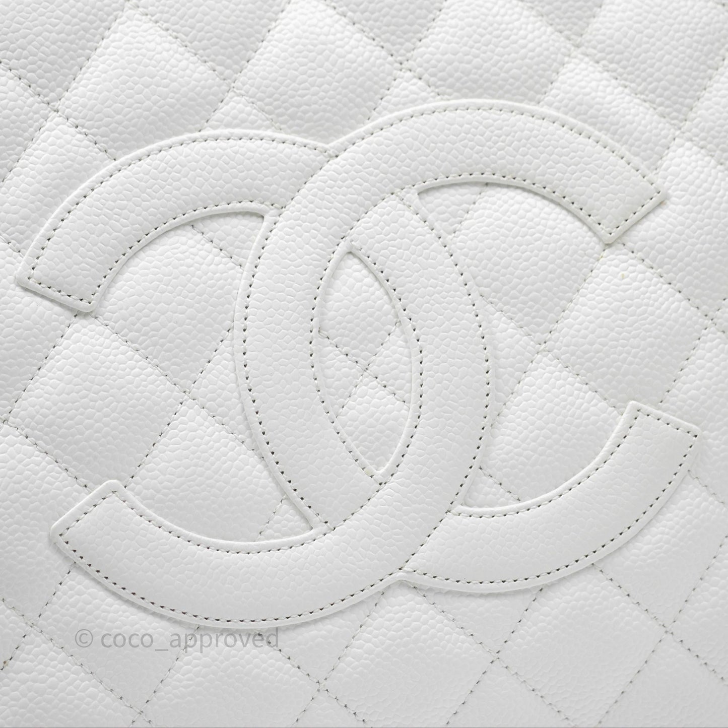 Chanel GST White Caviar Silver Hardware